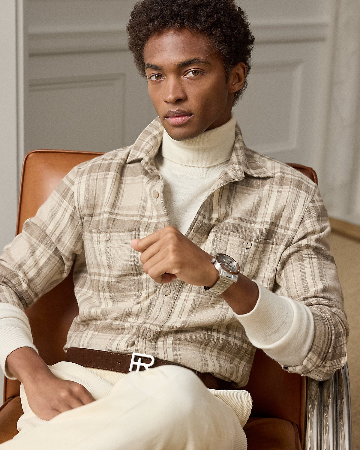 Ralph Lauren Plaid WoolSilkCashmere Shirt