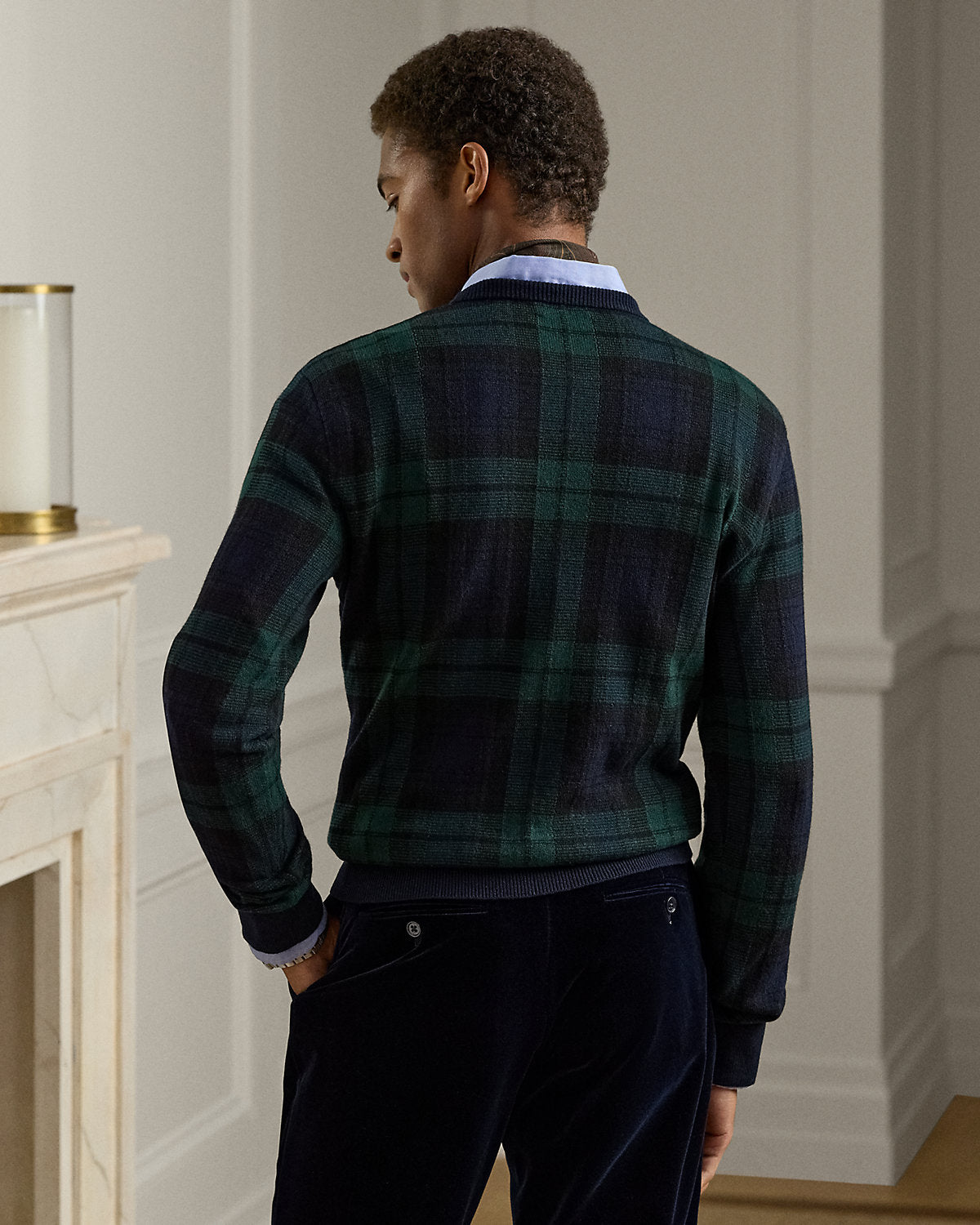 Ralph Lauren Plaid Cashmere Crewneck Sweater