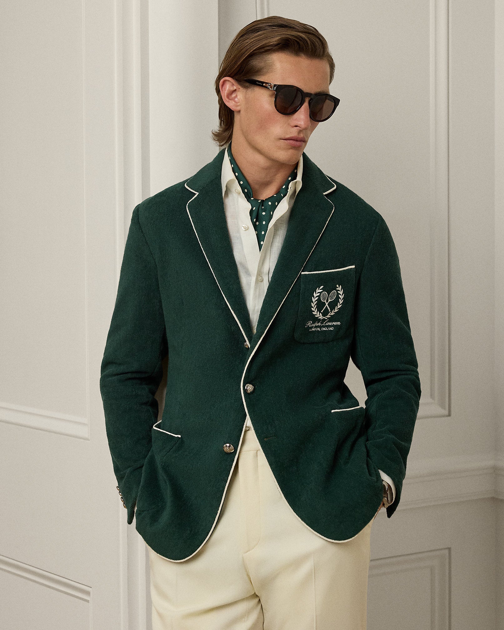 Ralph Lauren HandTailored Embroidered Terry Blazer