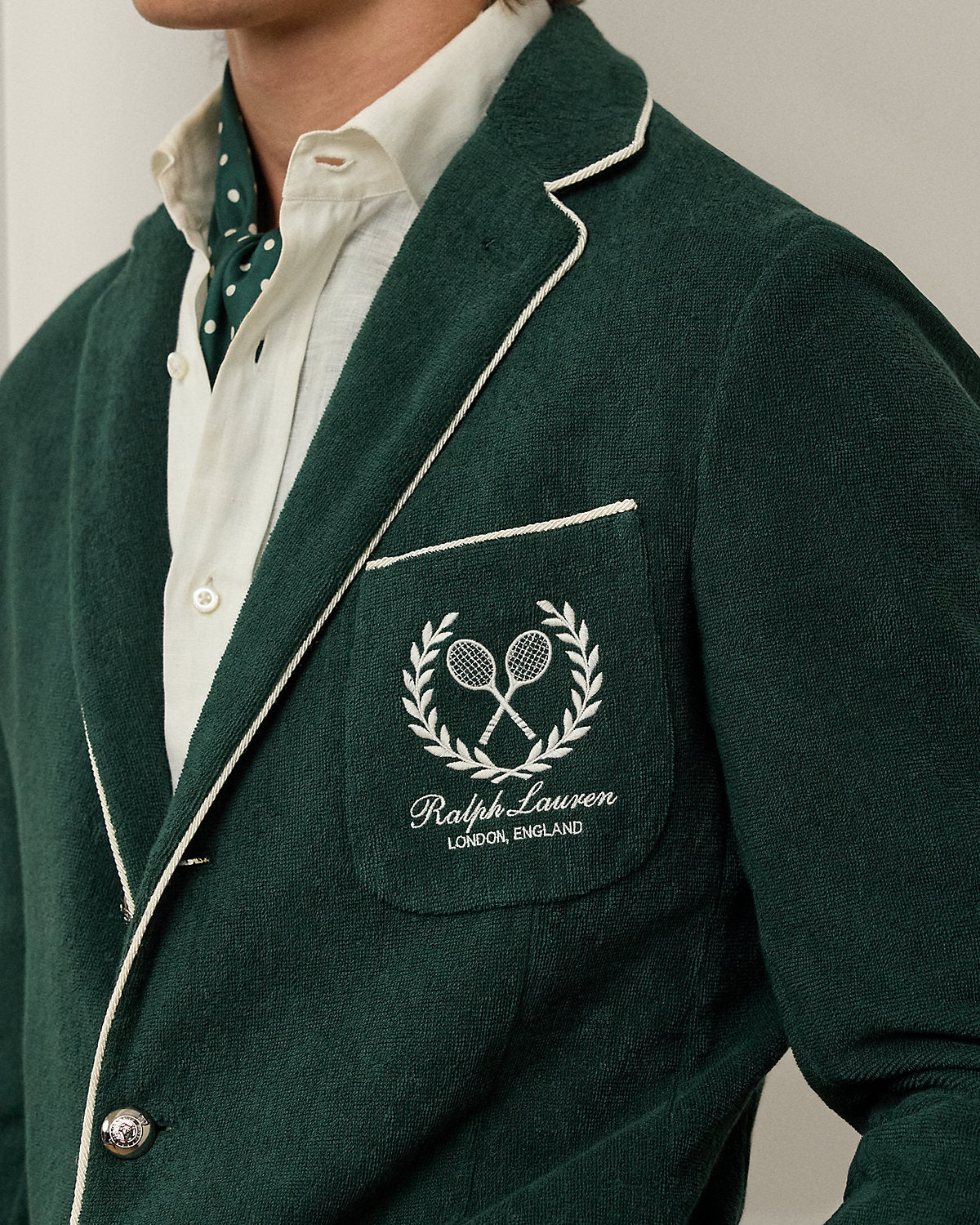 Ralph Lauren HandTailored Embroidered Terry Blazer