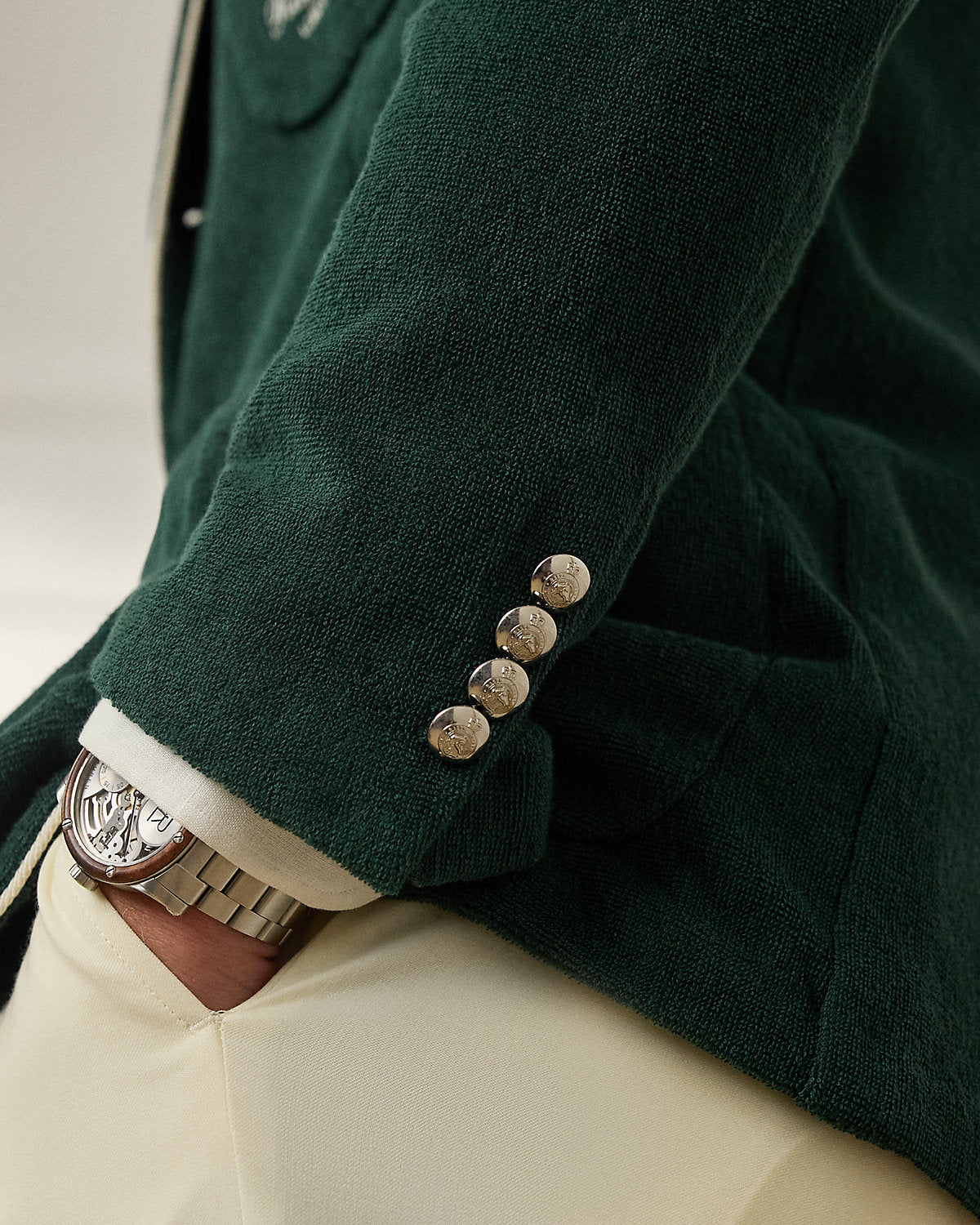 Ralph Lauren HandTailored Embroidered Terry Blazer