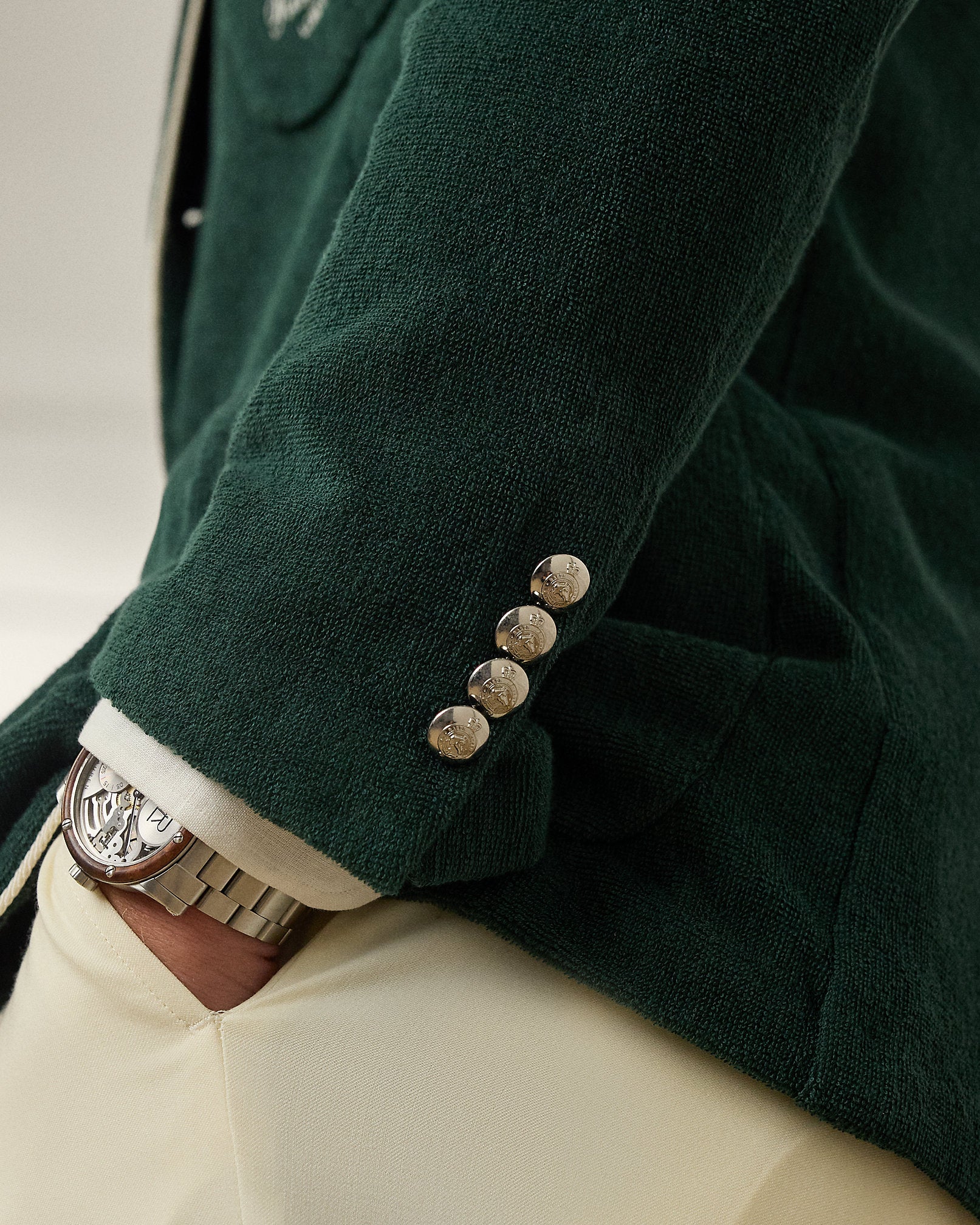 Ralph Lauren HandTailored Embroidered Terry Blazer