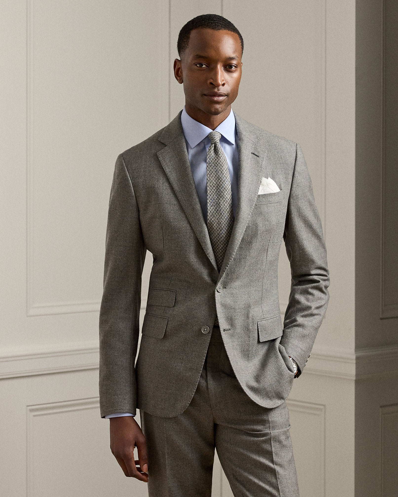Ralph Lauren Kent HandTailored Wool Sharkskin Jacket