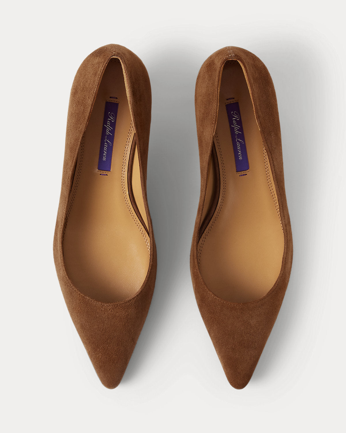 Ralph Lauren Tenney 35 Mm Goatsuede Pump Cognac