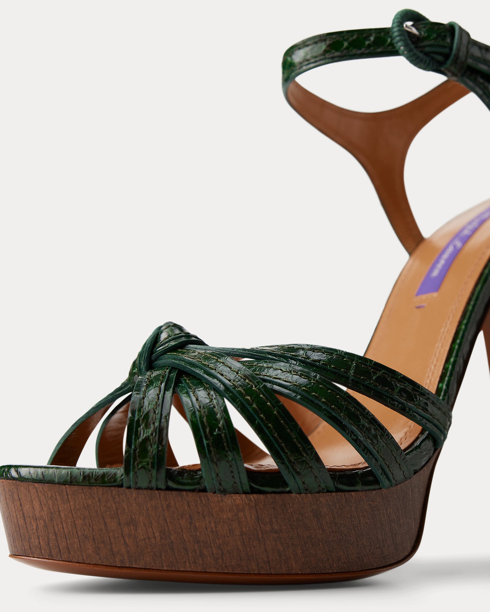 Ralph Lauren Kieran 125 Mm Ayers Platform Sandal Dark Racing Green