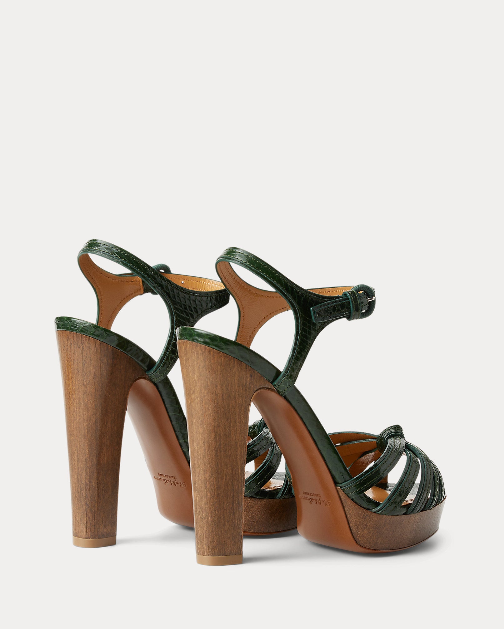 Ralph Lauren Kieran 125 Mm Ayers Platform Sandal Dark Racing Green