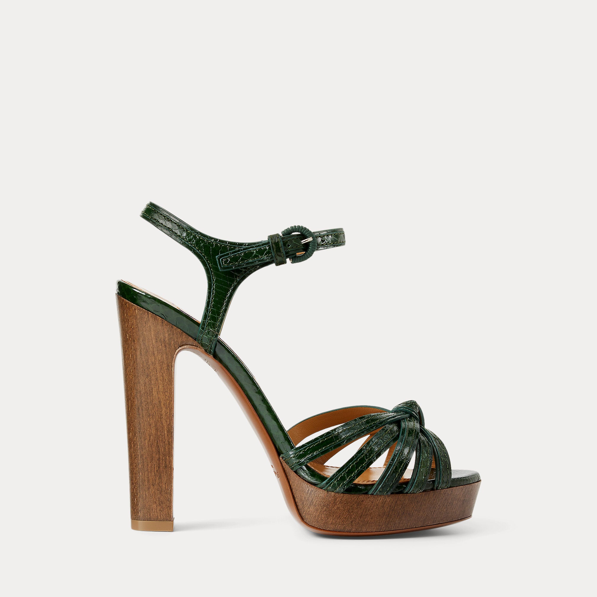 Ralph Lauren Kieran 125 Mm Ayers Platform Sandal Dark Racing Green