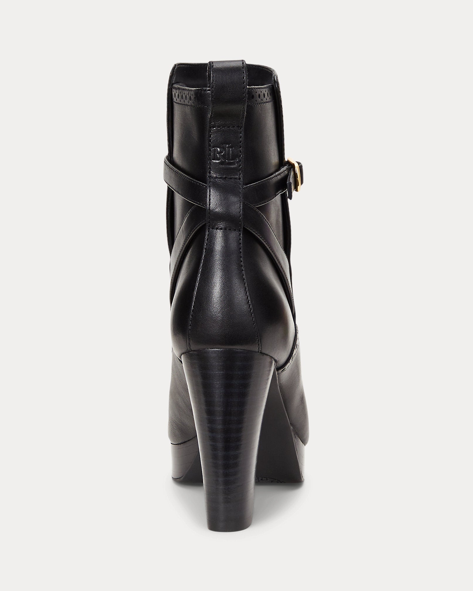 Ralph Lauren Mckinsey Burnished Leather Bootie Black