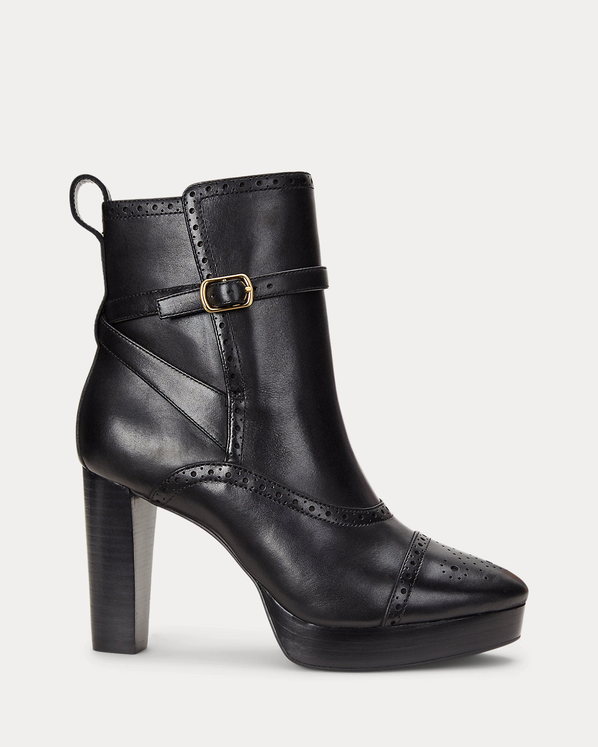 Ralph Lauren Mckinsey Burnished Leather Bootie Black