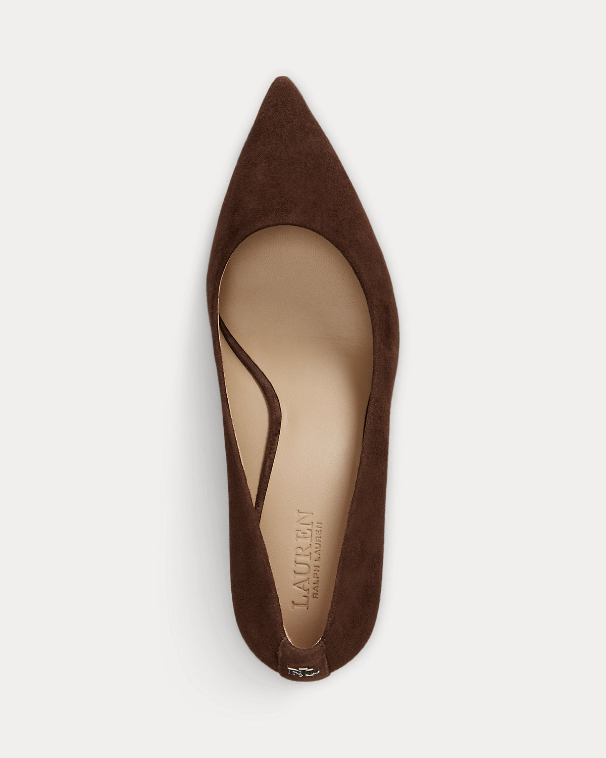 Ralph Lauren Lanette Suede Blockheel Pump Dark Hickory