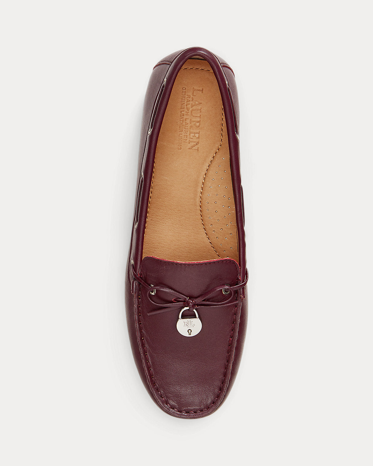 Ralph Lauren Wylie Nappa Leather Driver Dark Garnet