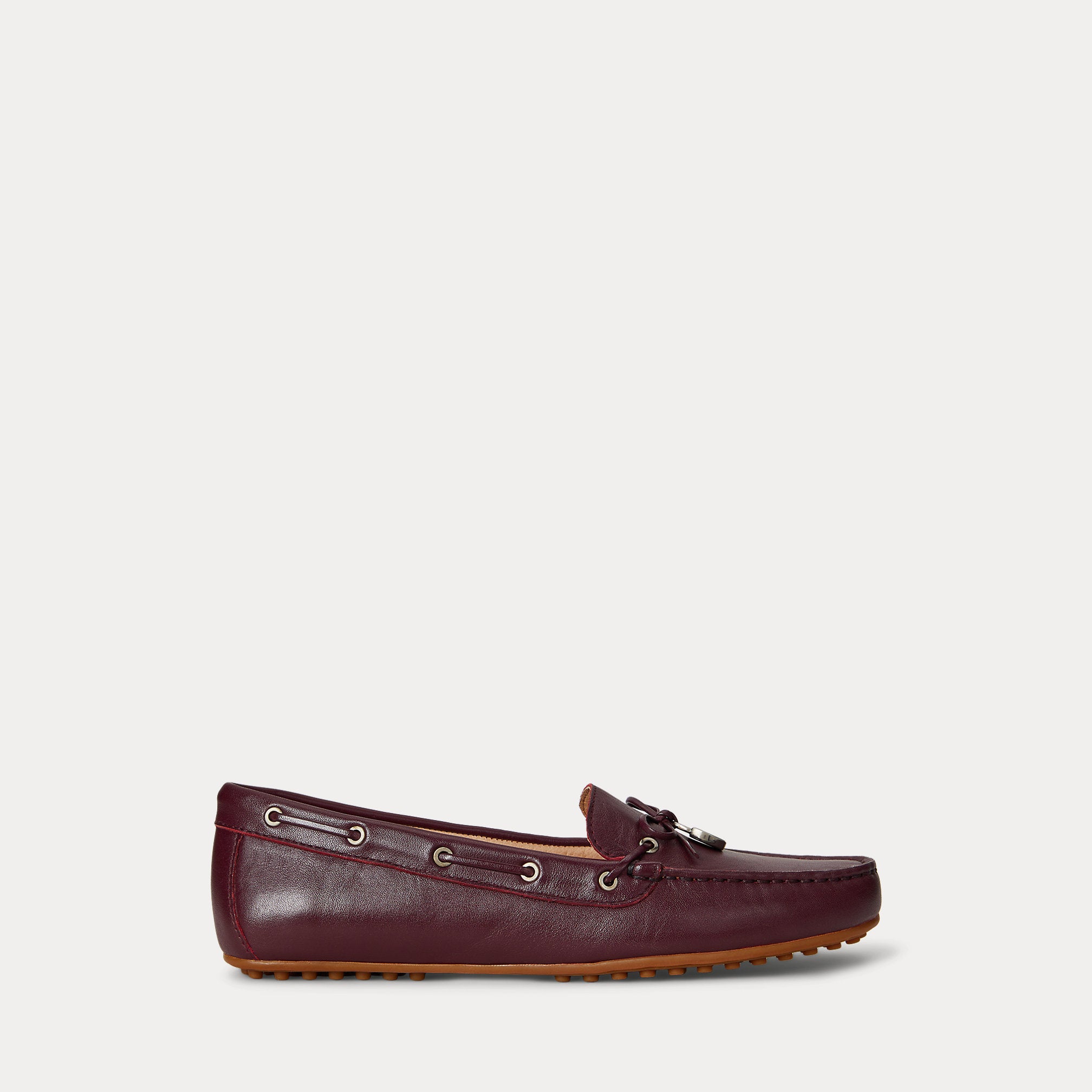 Ralph Lauren Wylie Nappa Leather Driver Dark Garnet