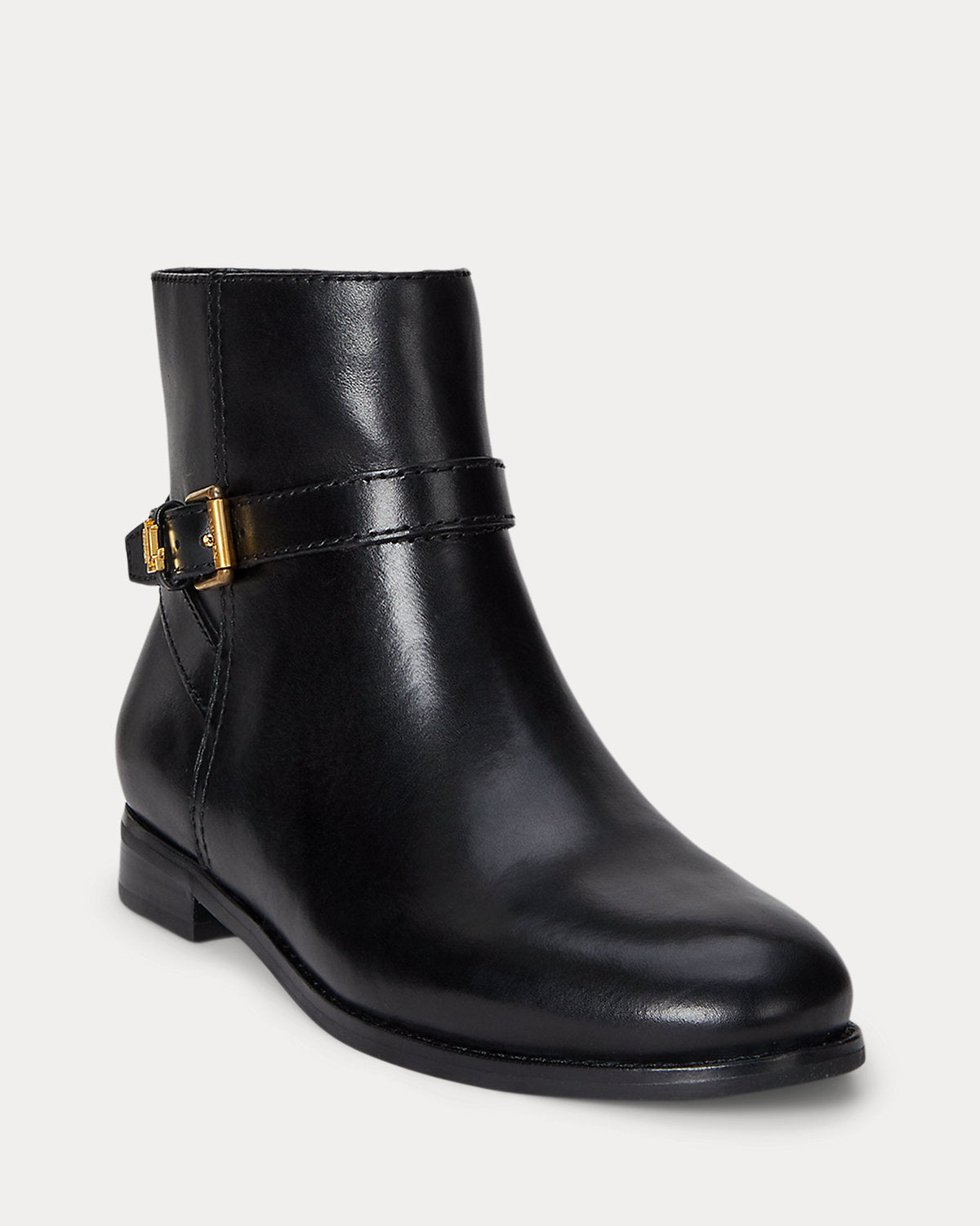 Ralph Lauren Brooke Ii Burnished Leather Bootie Black