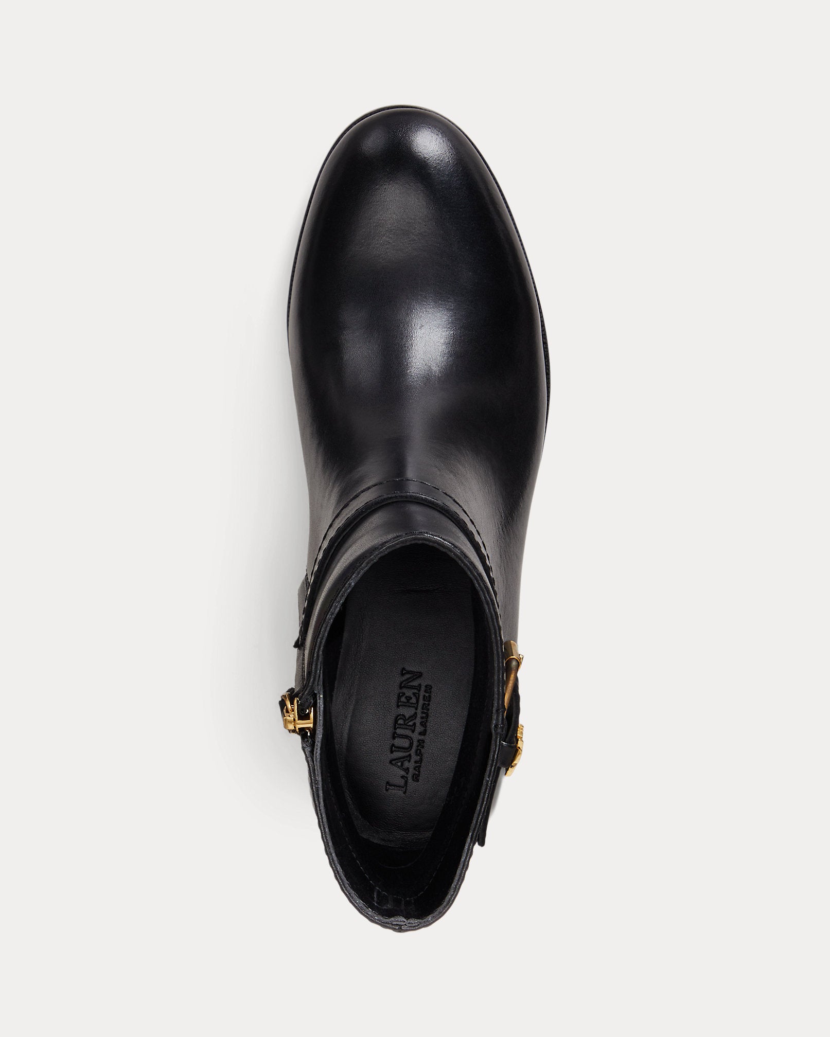 Ralph Lauren Brooke Ii Burnished Leather Bootie Black