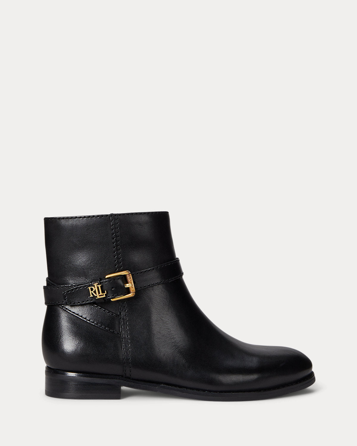 Ralph Lauren Brooke Ii Burnished Leather Bootie Black