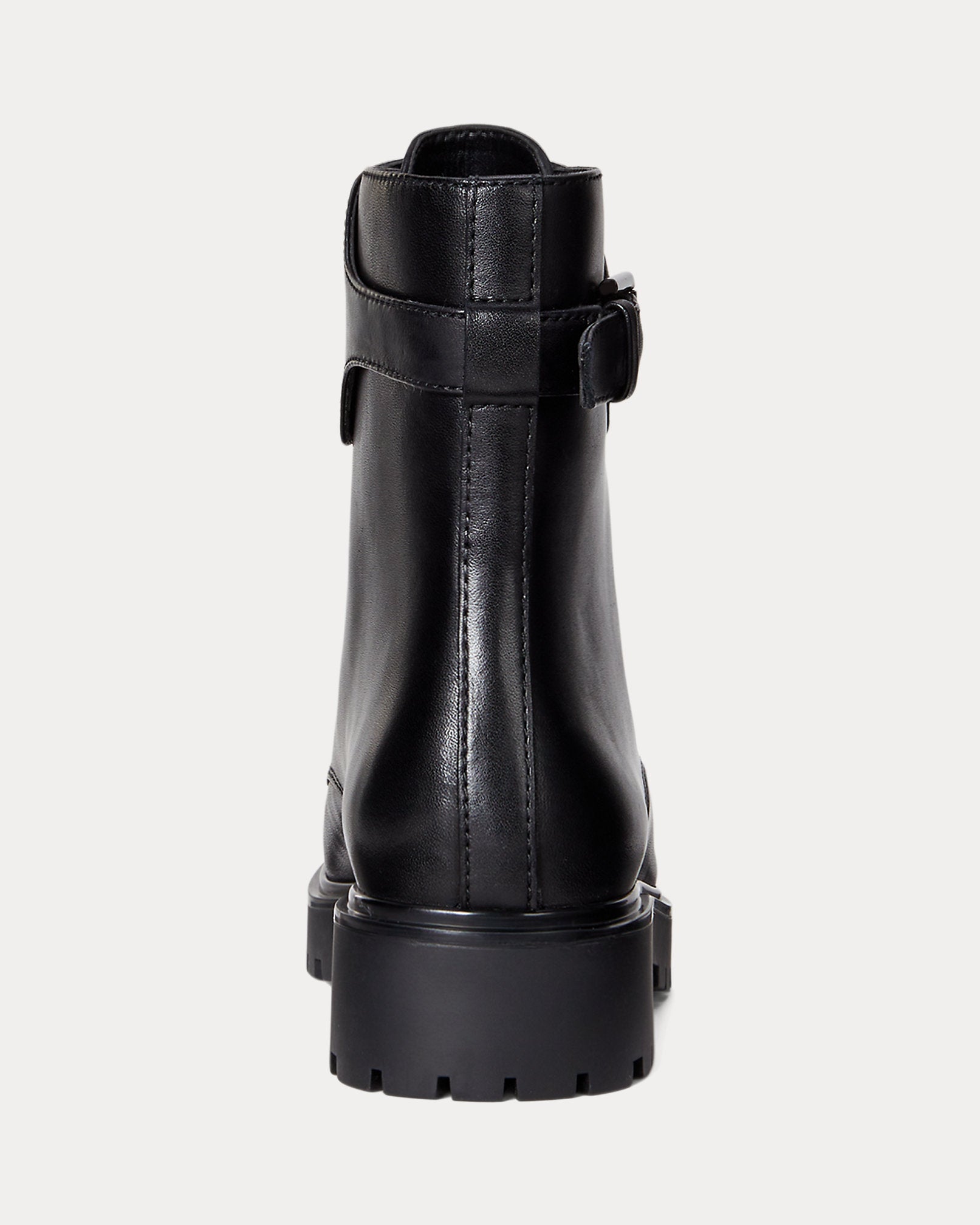 Ralph Lauren Allyson Burnished Leather Laceup Bootie Black