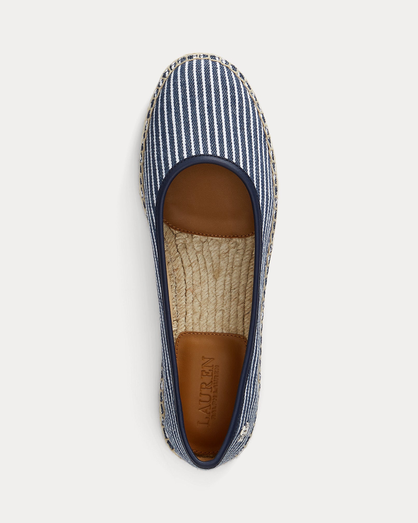 Ralph Lauren Luize Striped Canvas Ballet Espadrille Refined Navy