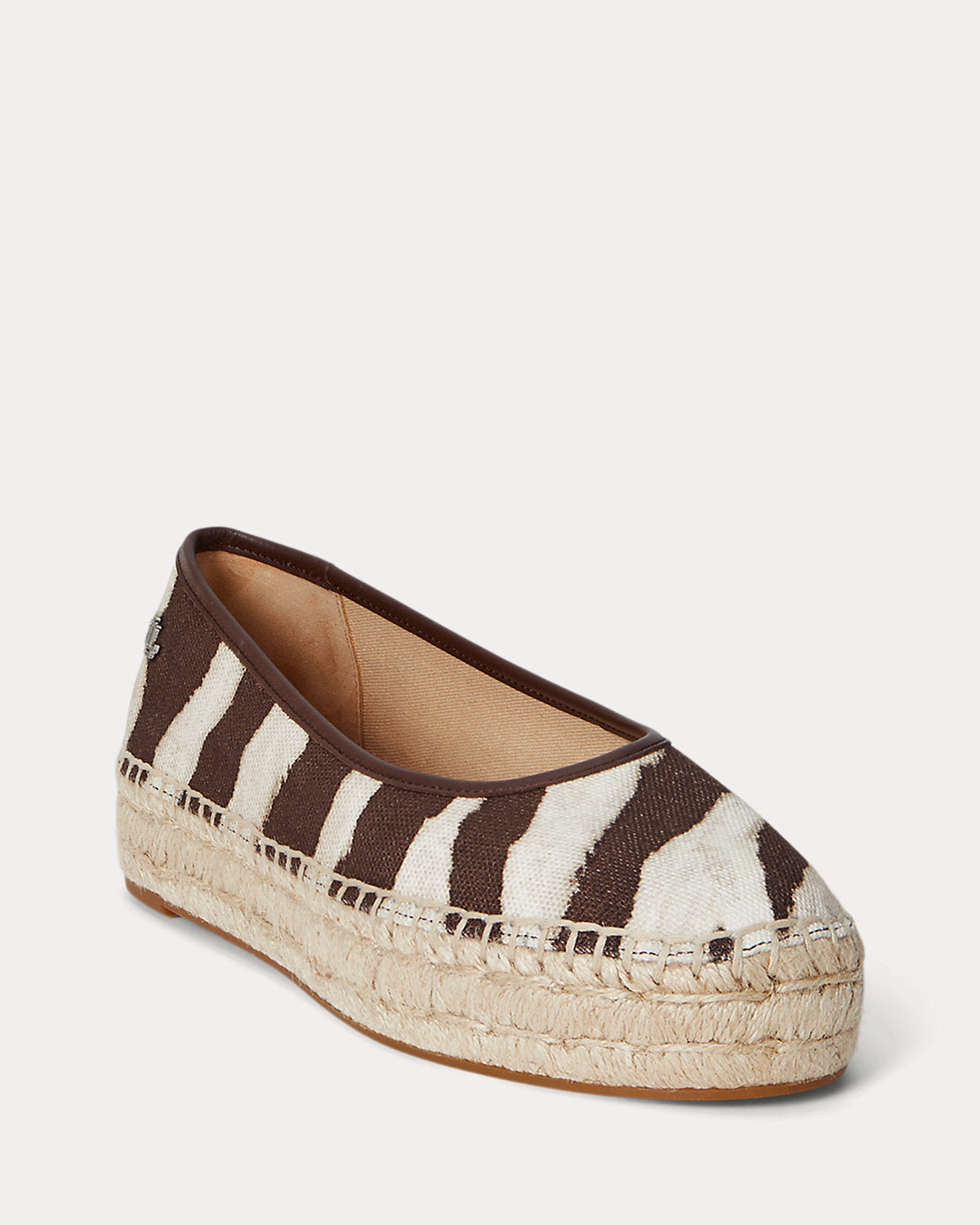 Ralph Lauren Luize Print Canvas Ballet Espadrille Zebra
