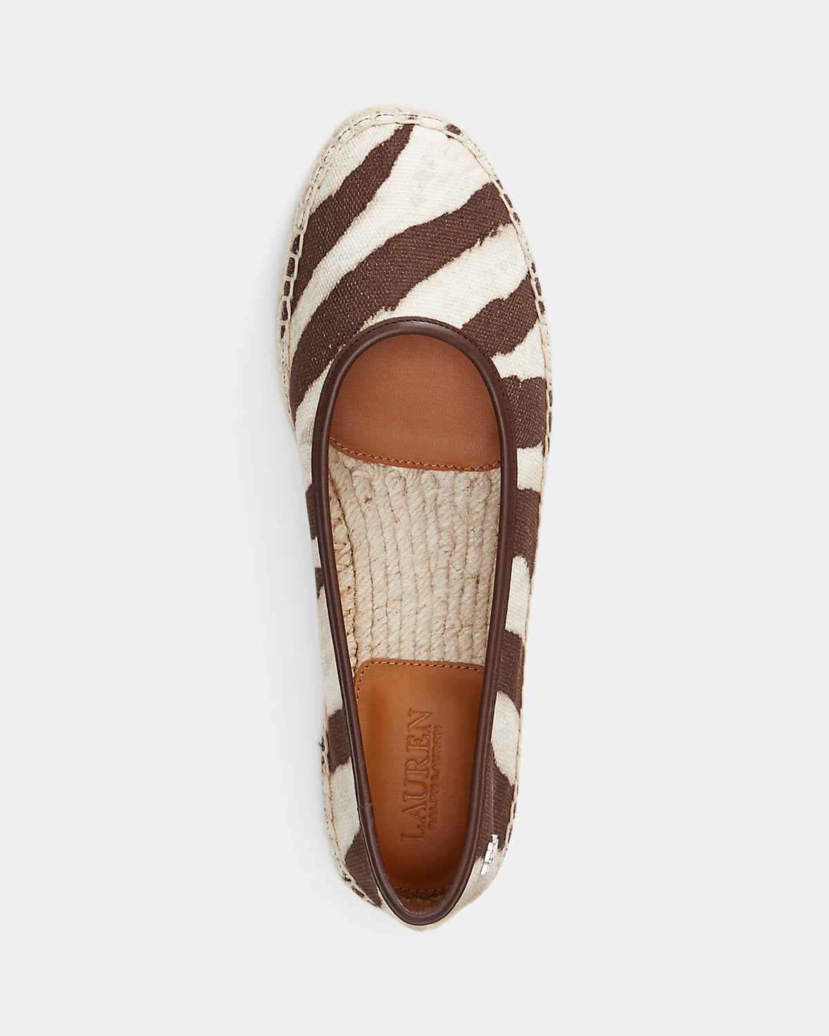 Ralph Lauren Luize Print Canvas Ballet Espadrille Zebra