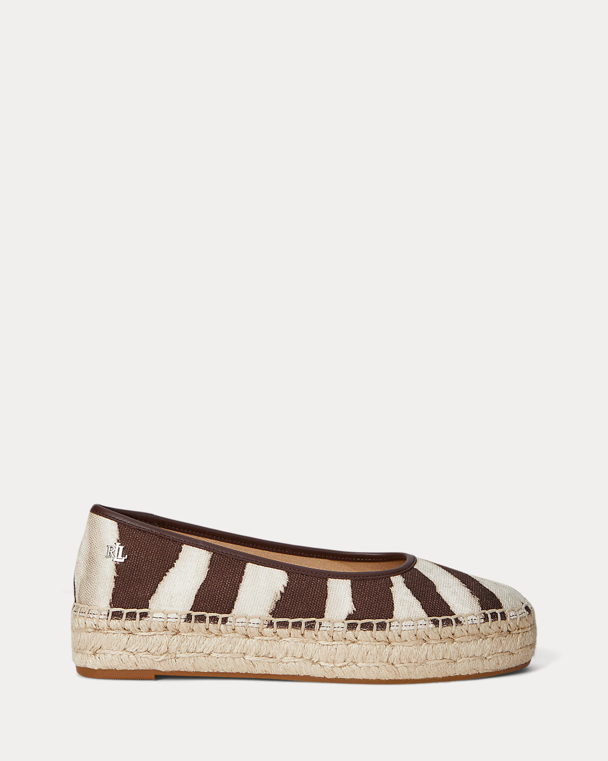 Ralph Lauren Luize Print Canvas Ballet Espadrille Zebra