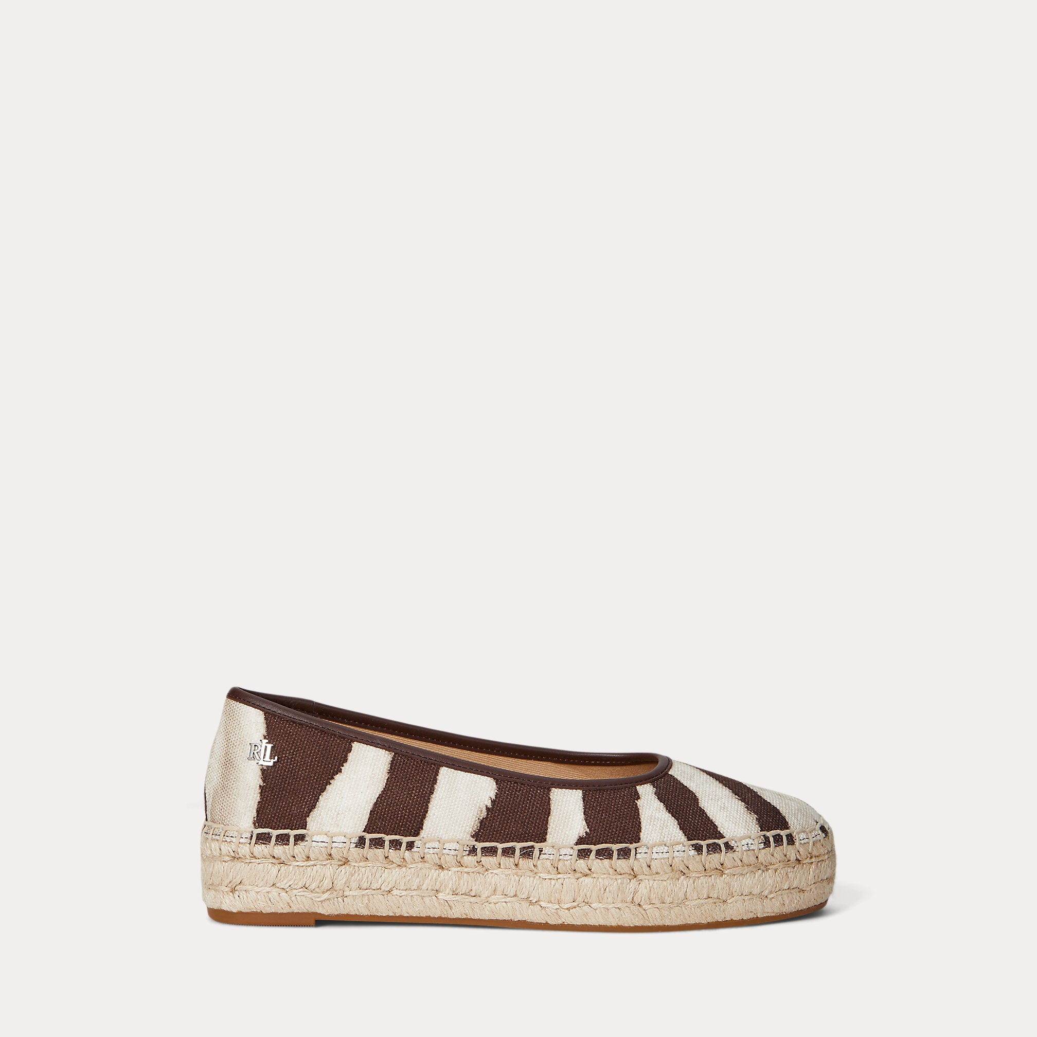 Ralph Lauren Luize Print Canvas Ballet Espadrille Zebra