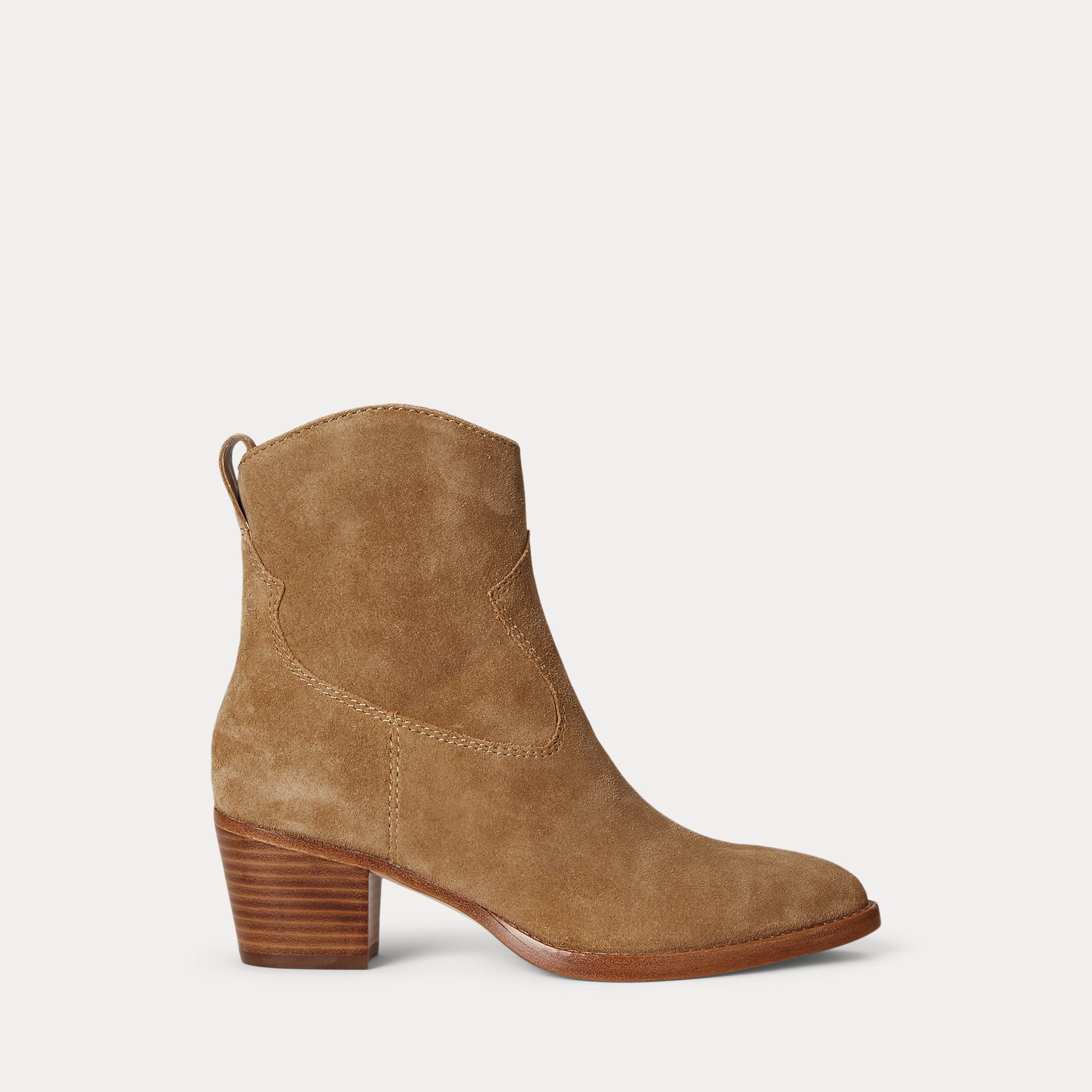 Ralph Lauren Harpher Suede Bootie Camel
