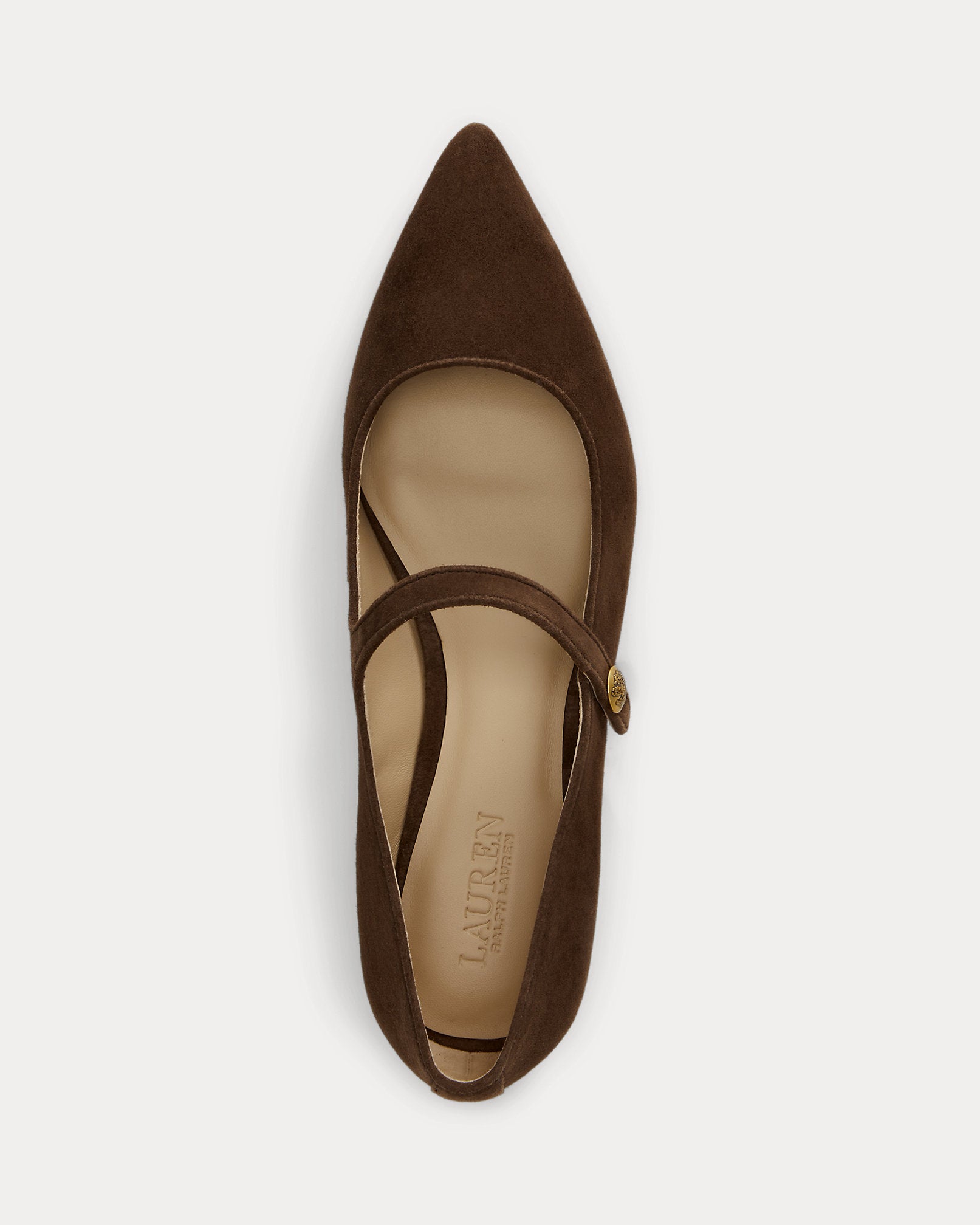 Ralph Lauren Londyn Suede Mary Jane Dark Hickory