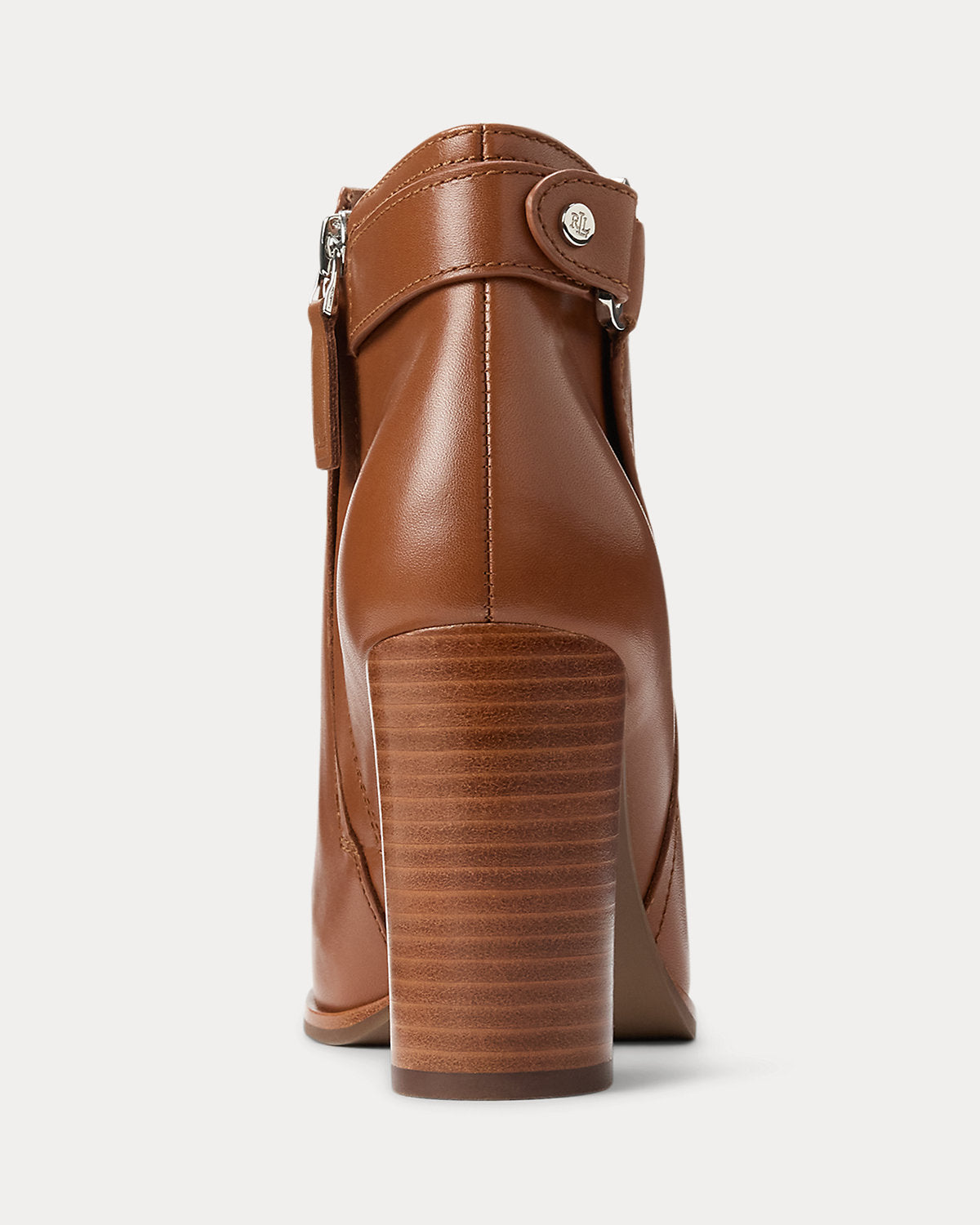 Ralph Lauren Tasha Calfskin Bootie Heel Lauren Tan