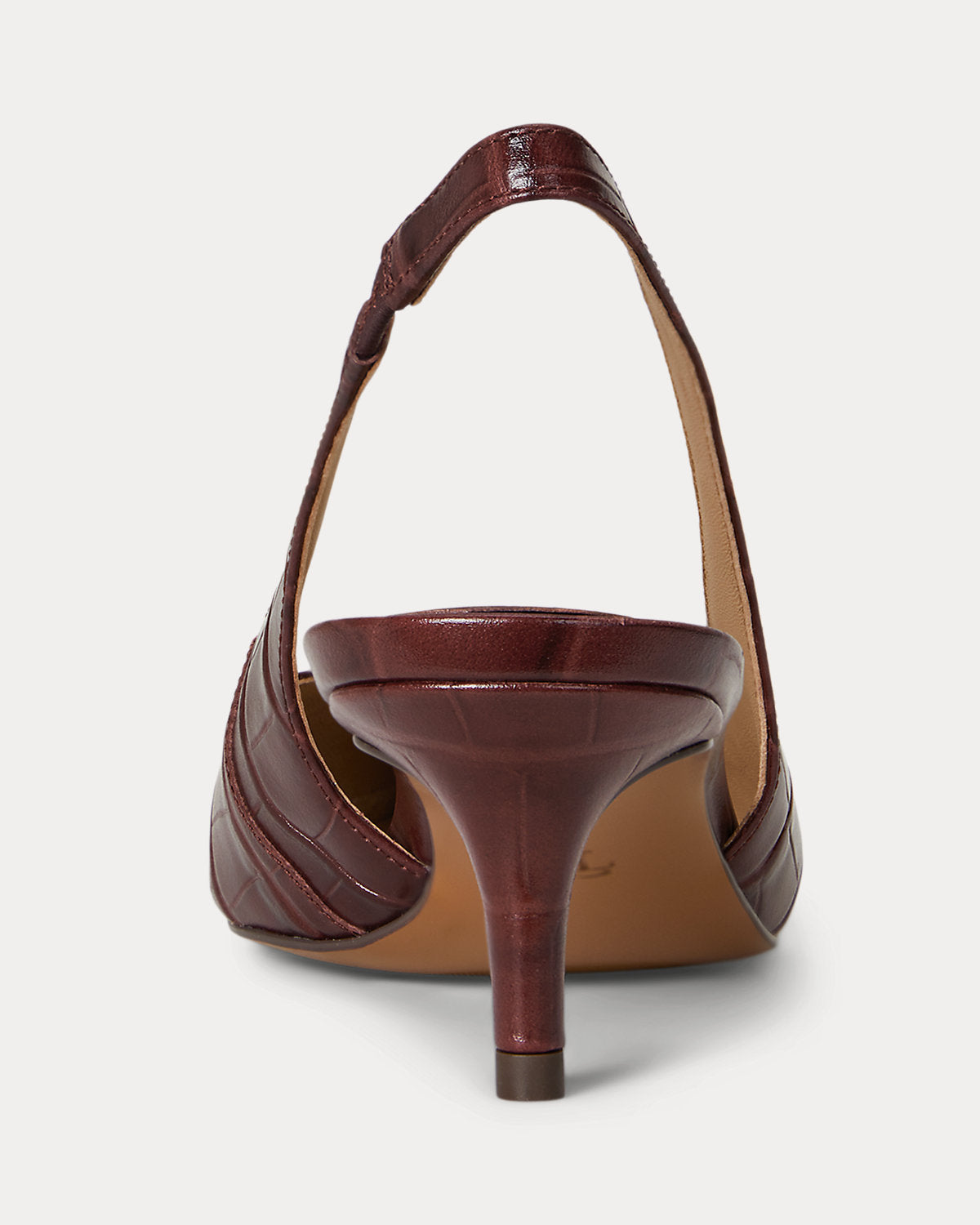 Ralph Lauren Lolah Ii Crocembossed Slingback Pump Dark Garnet