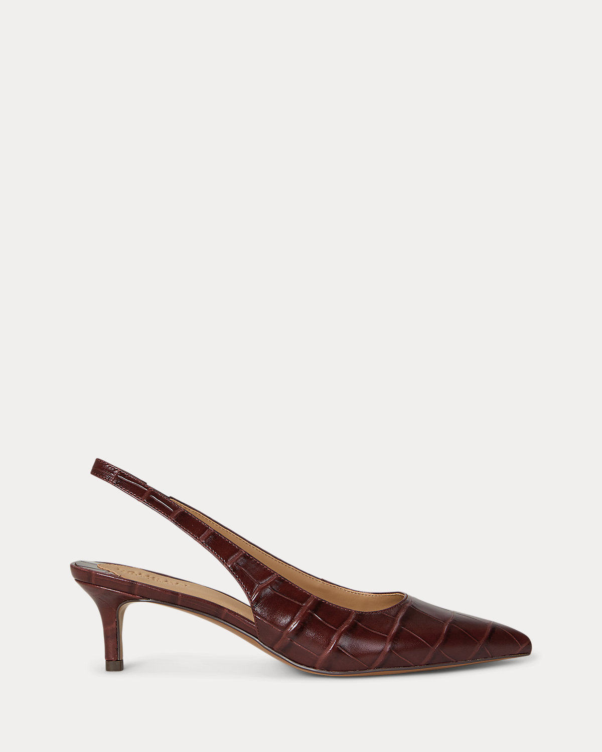 Ralph Lauren Lolah Ii Crocembossed Slingback Pump Dark Garnet