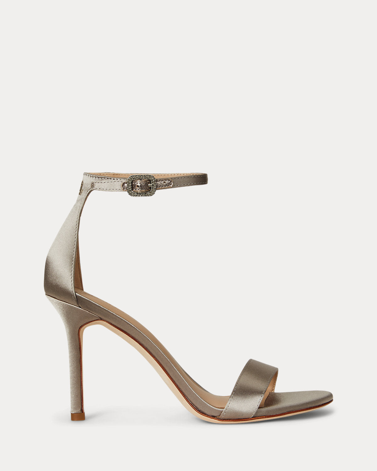 Ralph Lauren Allie Pavbuckle Satin Sandal Taupe Brown