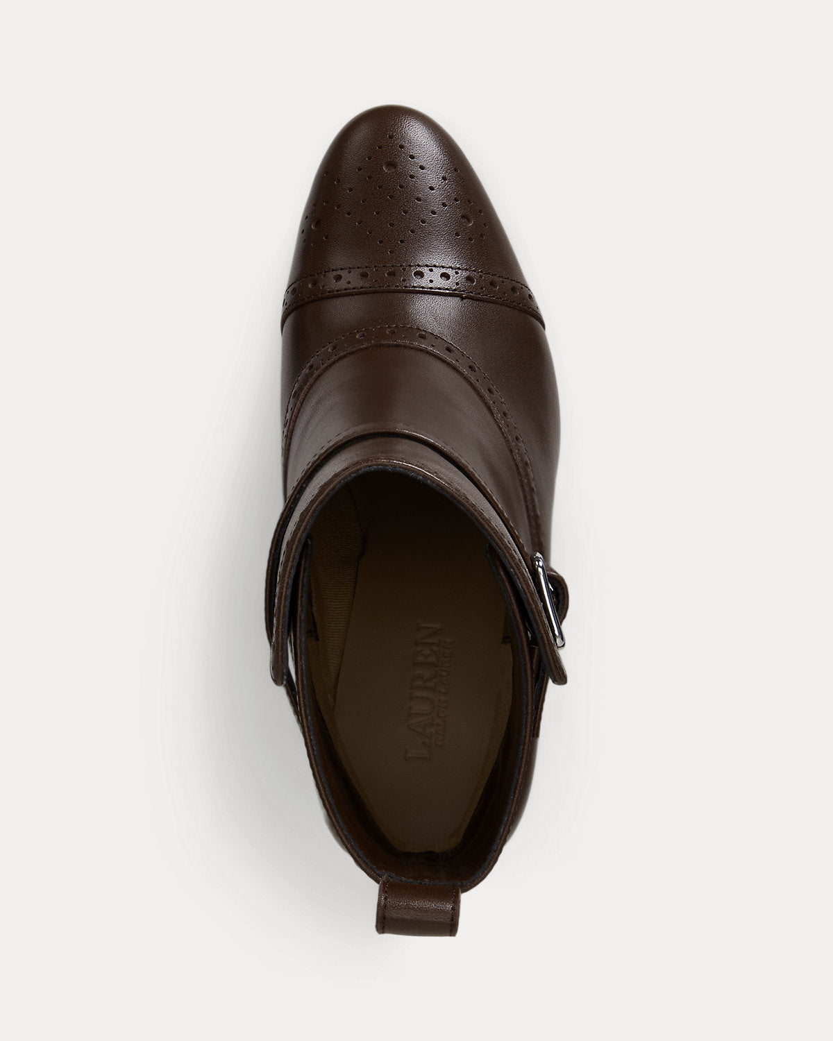 Ralph Lauren Mckinsey Calfskin Bootie Dark Hickory