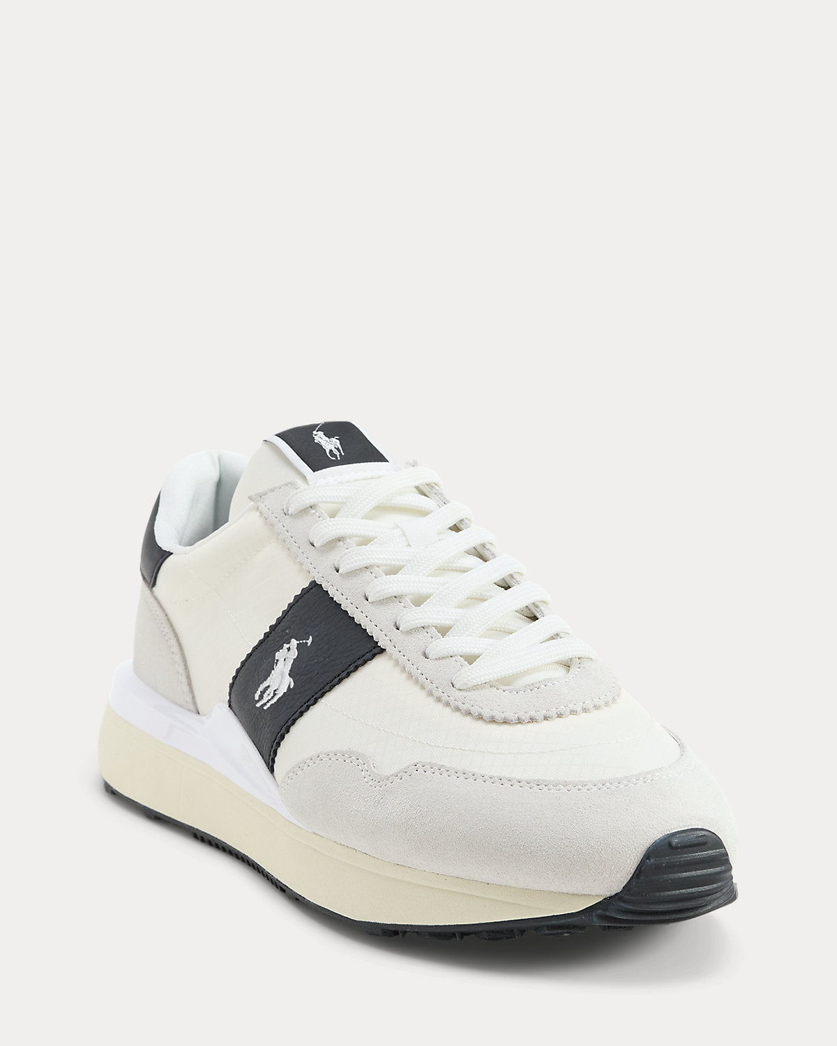 Ralph Lauren Train 89 Suede Oxford Sneaker Tonal Bianco