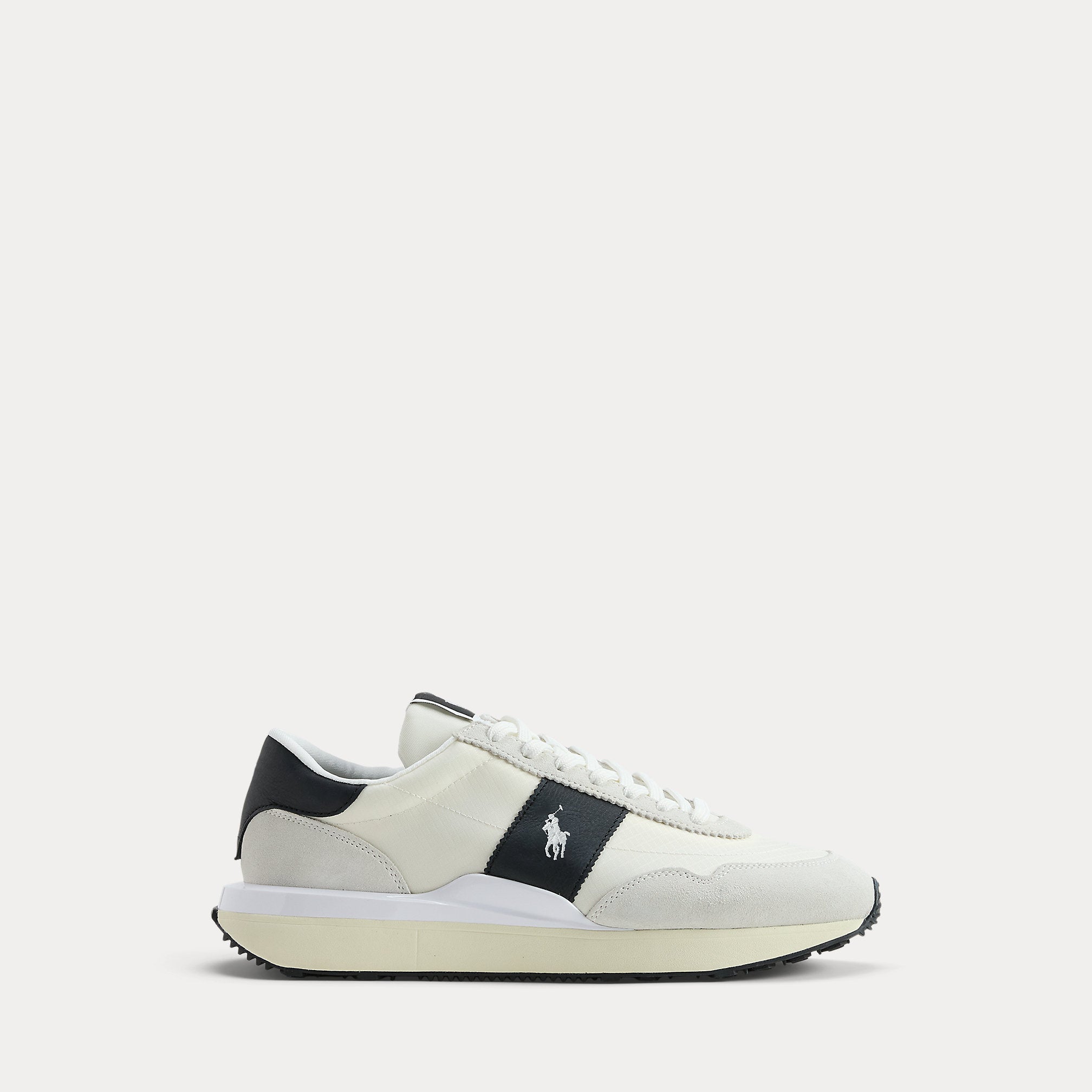 Ralph Lauren Train 89 Suede Oxford Sneaker Tonal Bianco
