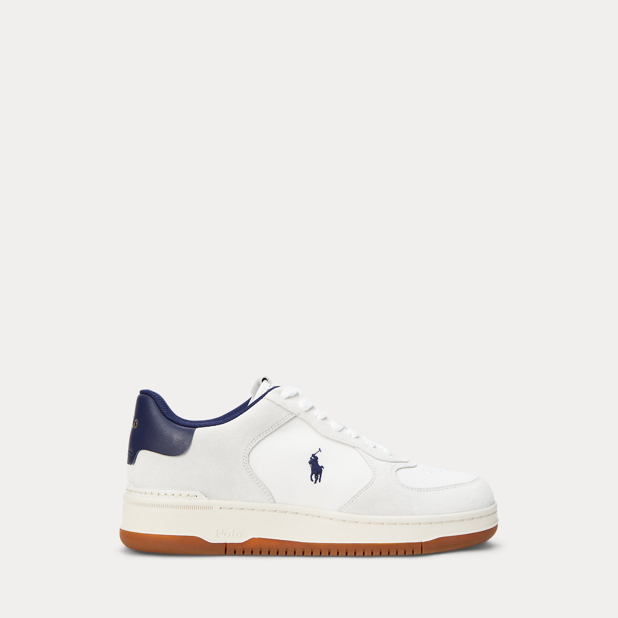 Ralph Lauren Masters Court Suedepaneled Sneaker Deckwash White