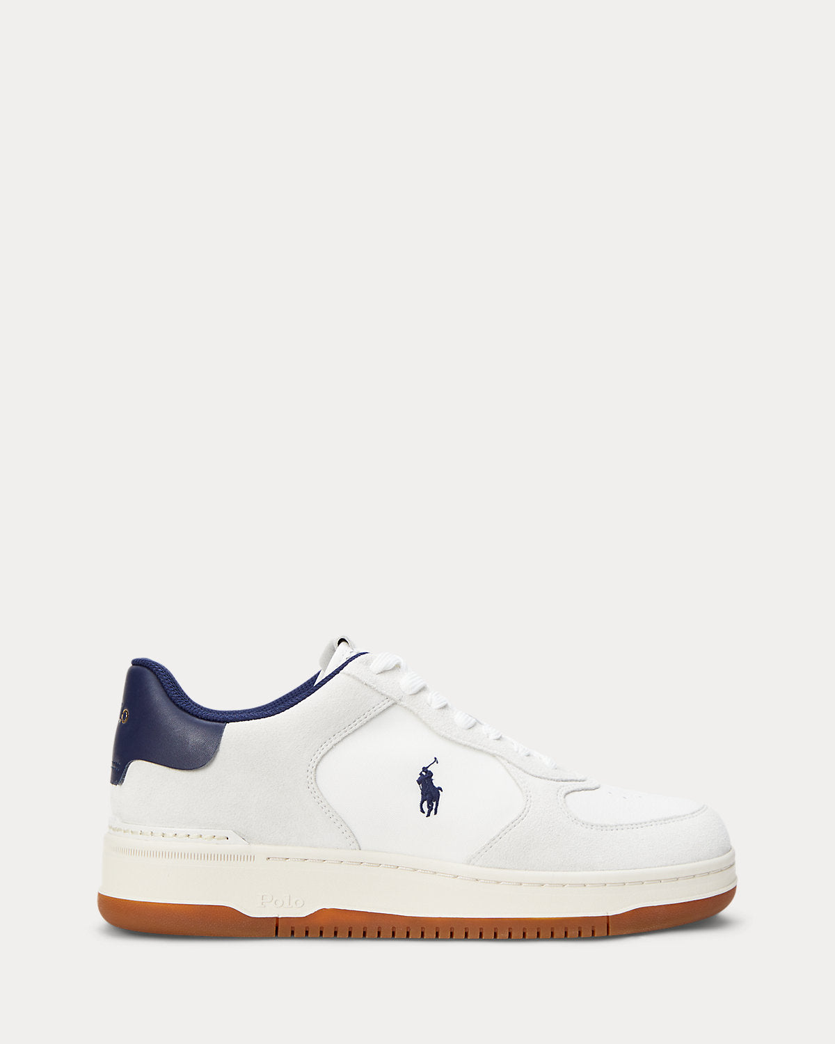 Ralph Lauren Masters Court Suedepaneled Sneaker Deckwash White