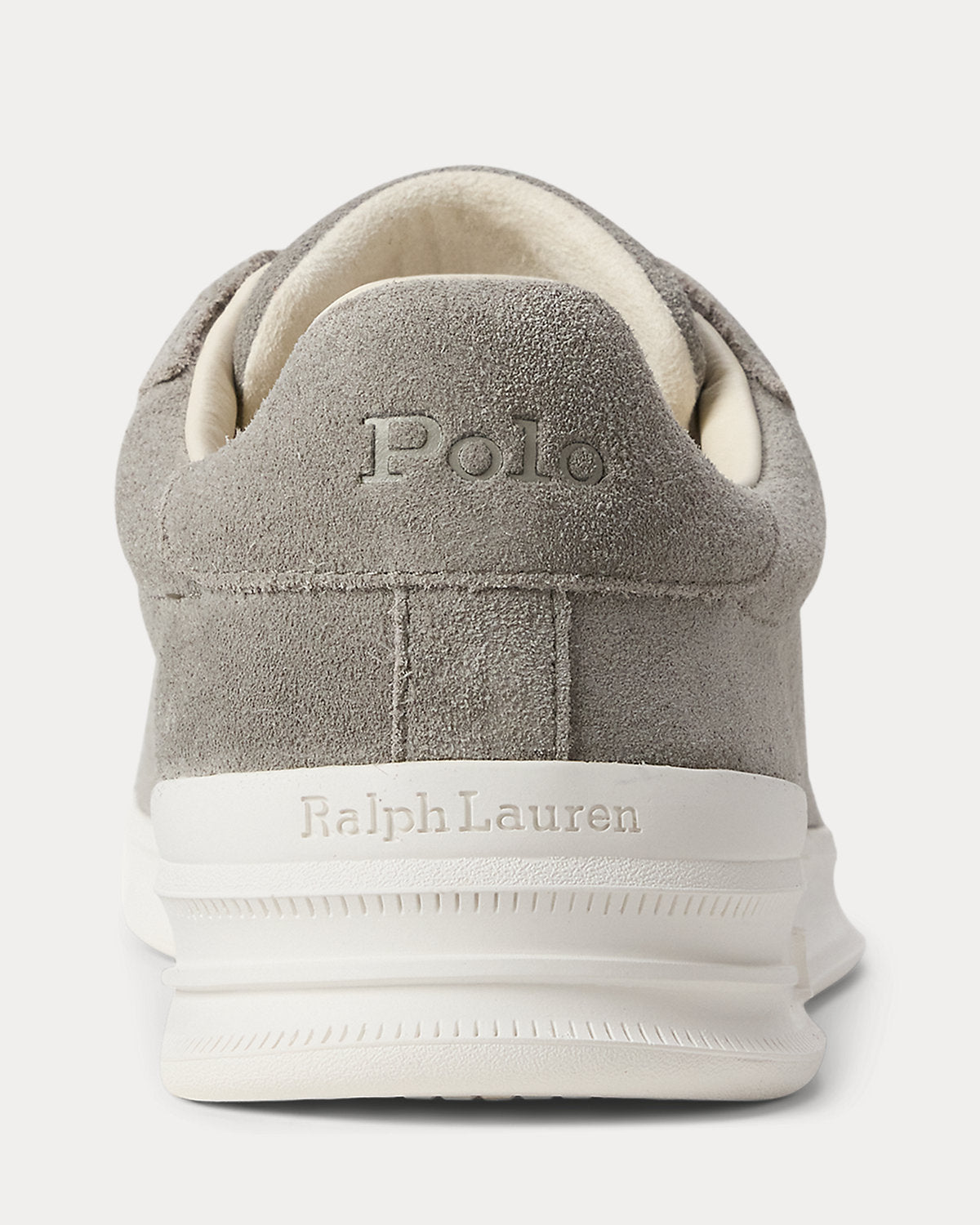 Ralph Lauren Heritage Court Ii Suede Sneaker Earth Grey