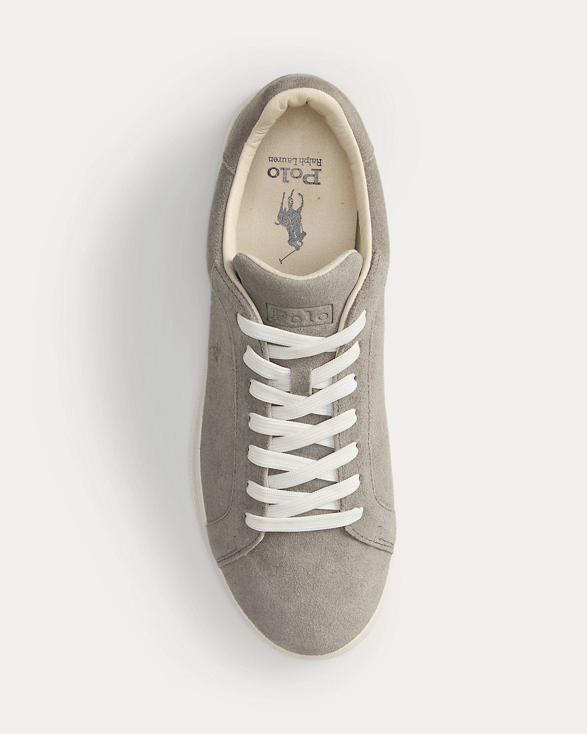 Ralph Lauren Heritage Court Ii Suede Sneaker Earth Grey