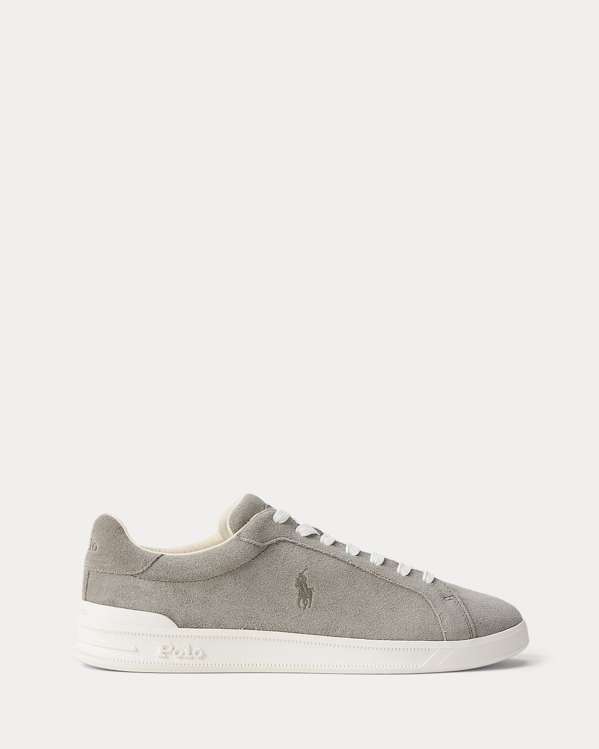 Ralph Lauren Heritage Court Ii Suede Sneaker Earth Grey