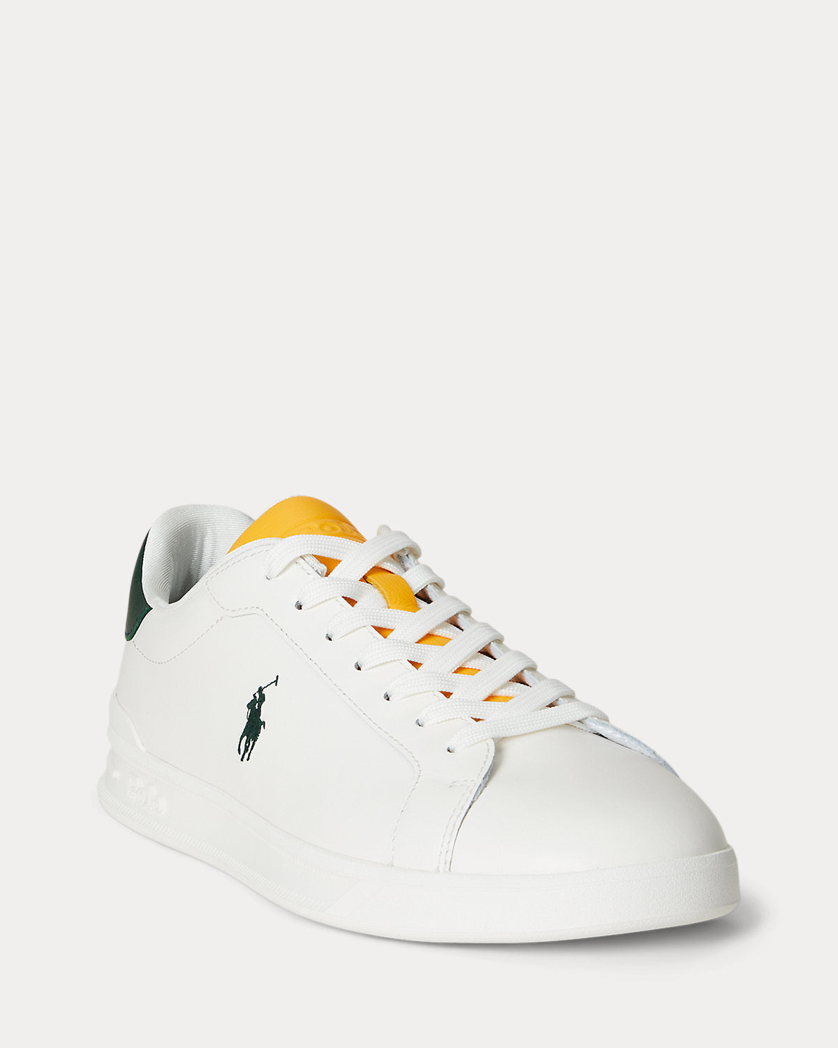Ralph Lauren Heritage Court Ii Nappa Leather Sneaker Off White