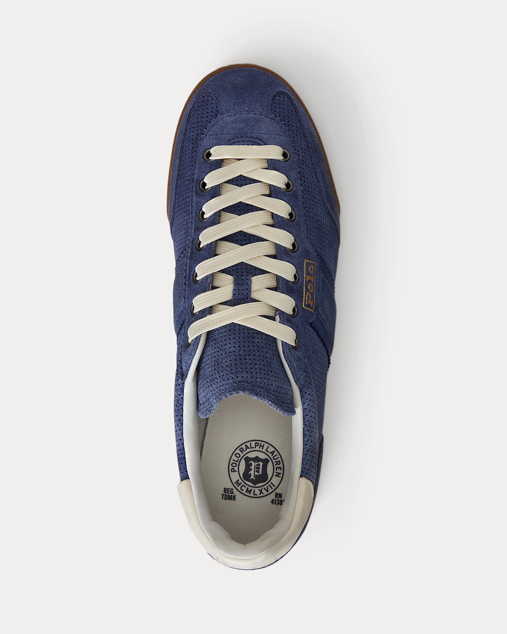 Ralph Lauren Hester Perforated Suede Sneaker Light Navy