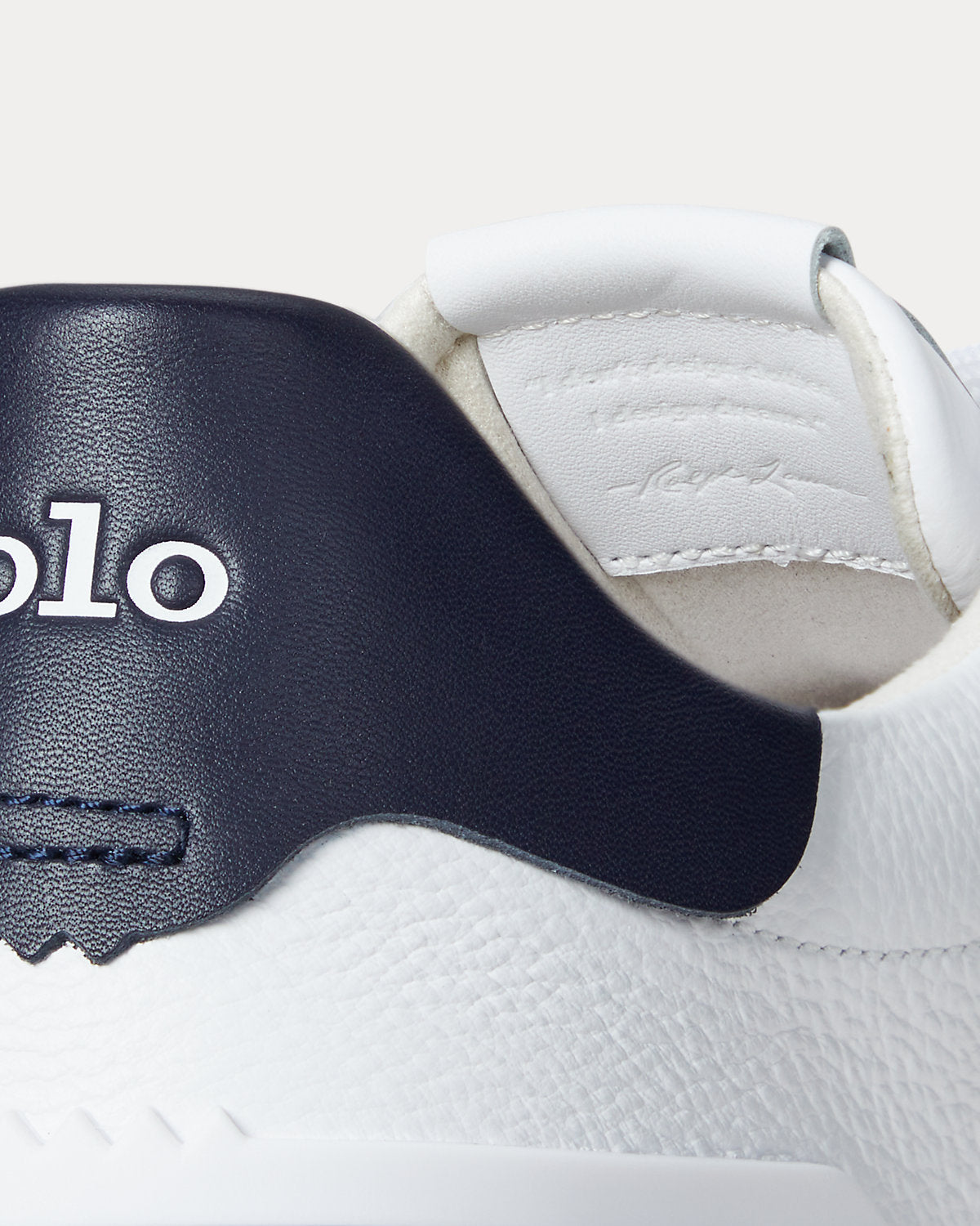 Ralph Lauren Rlite Court Tumbled Leather Sneaker White
