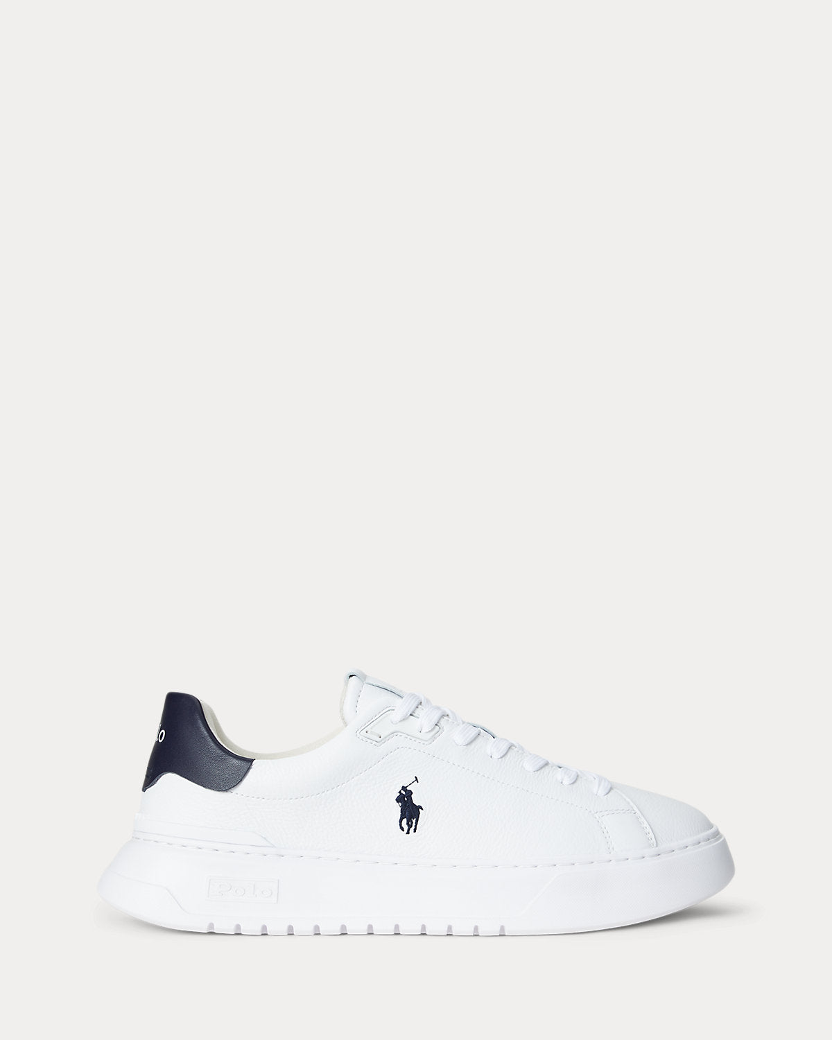 Ralph Lauren Rlite Court Tumbled Leather Sneaker White