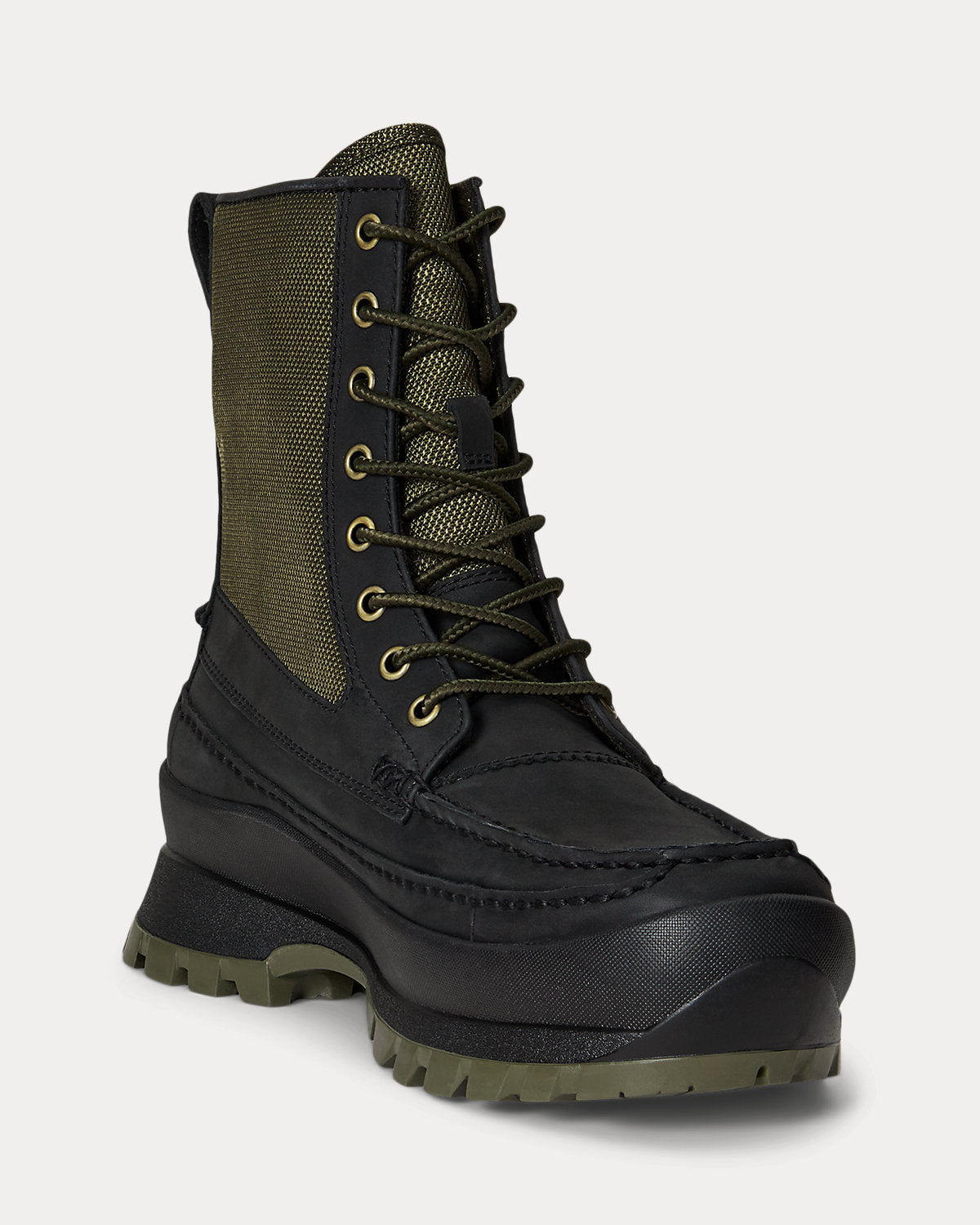Ralph Lauren Logan Leatherpaneled Moctoe Boot Black
