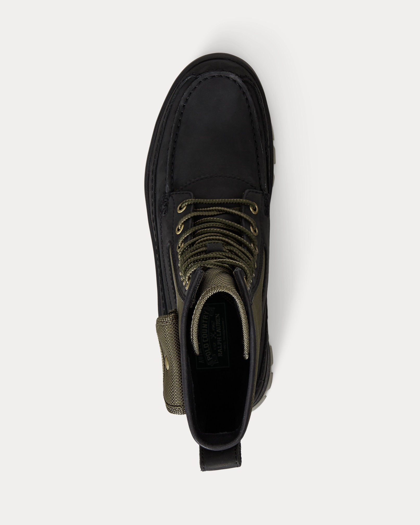 Ralph Lauren Logan Leatherpaneled Moctoe Boot Black