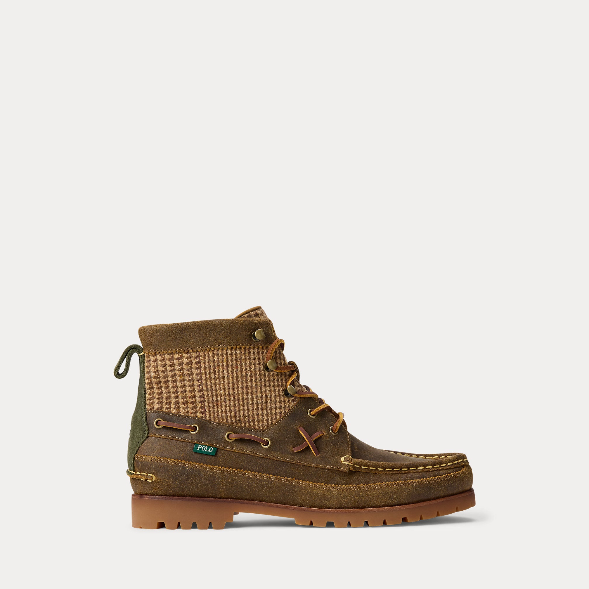 Ralph Lauren Ranger Mid Suede Wool Tweed Boot Tweed Colorblock