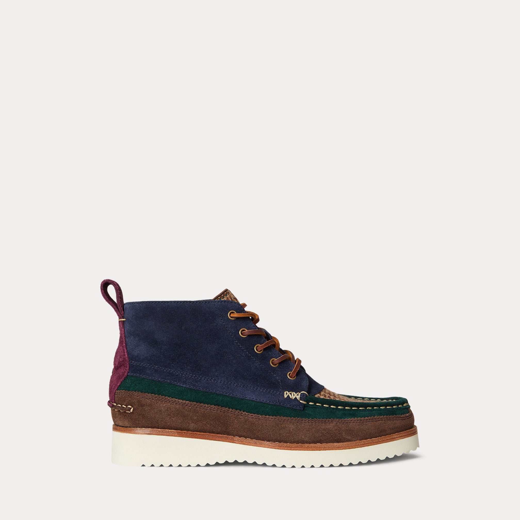 Ralph Lauren Ranger Suede Wool Tweed Workboot Tweed Colorblock