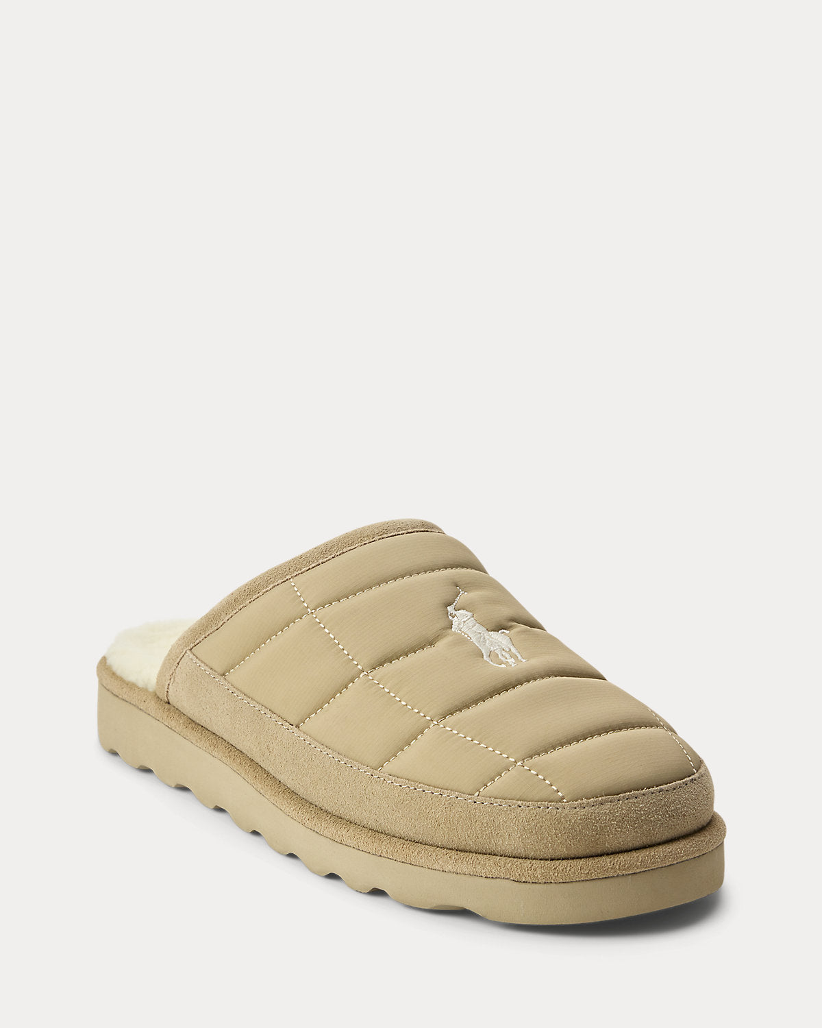 Ralph Lauren Reade Suedetrim Quilted Scuff Slipper Milkshake