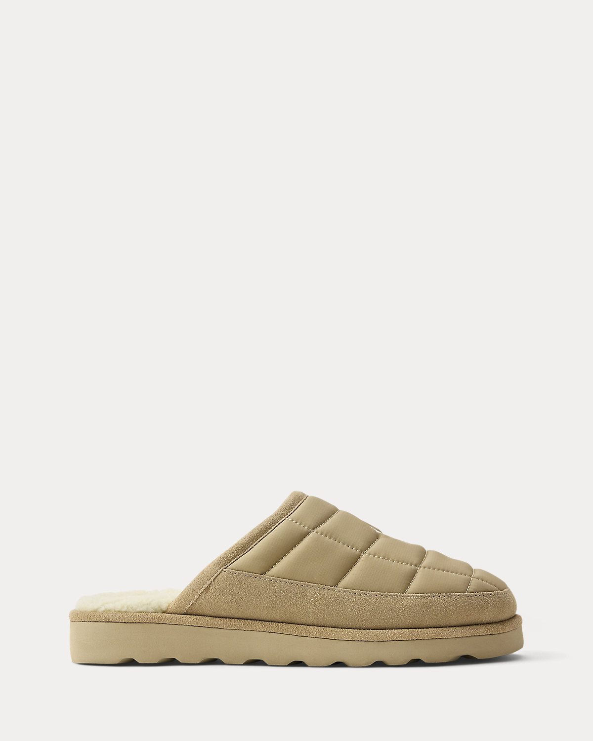Ralph Lauren Reade Suedetrim Quilted Scuff Slipper Milkshake