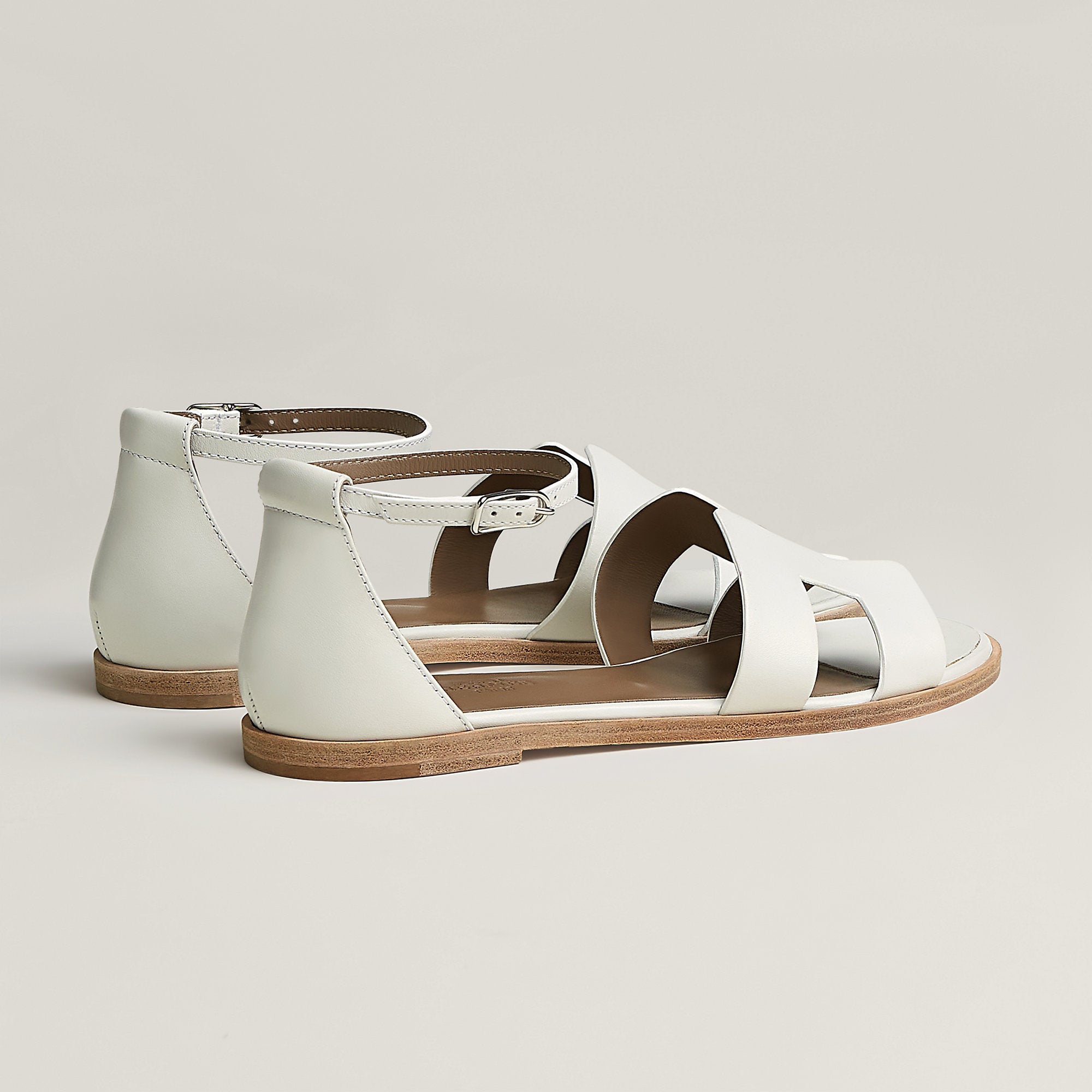 Hermes Santorini Sandal Blanc